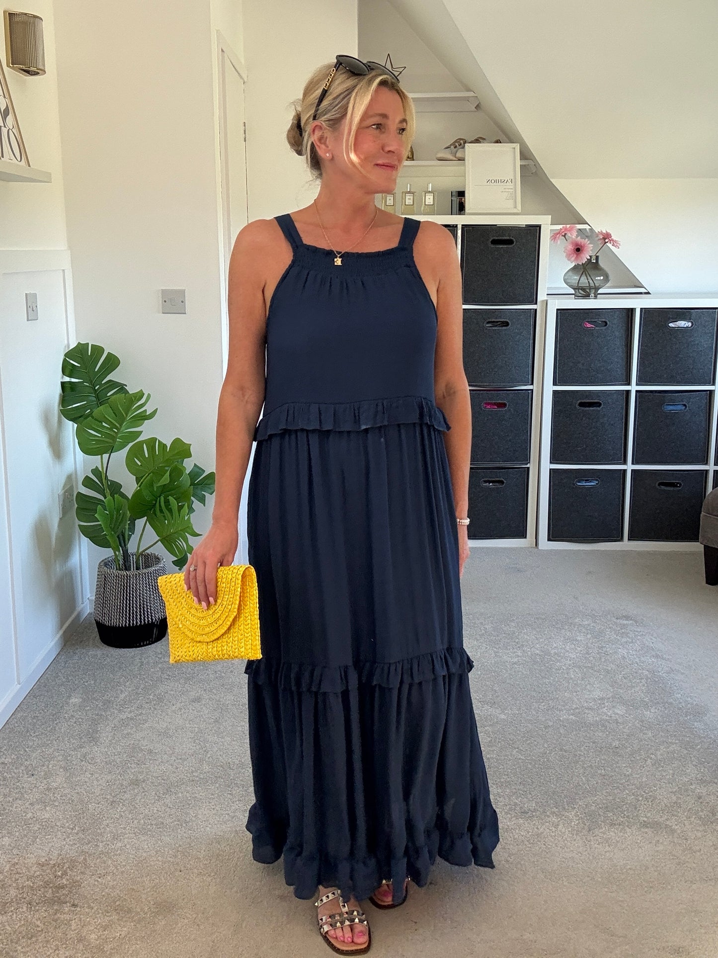 Navy Chloe Boho Maxi Dress
