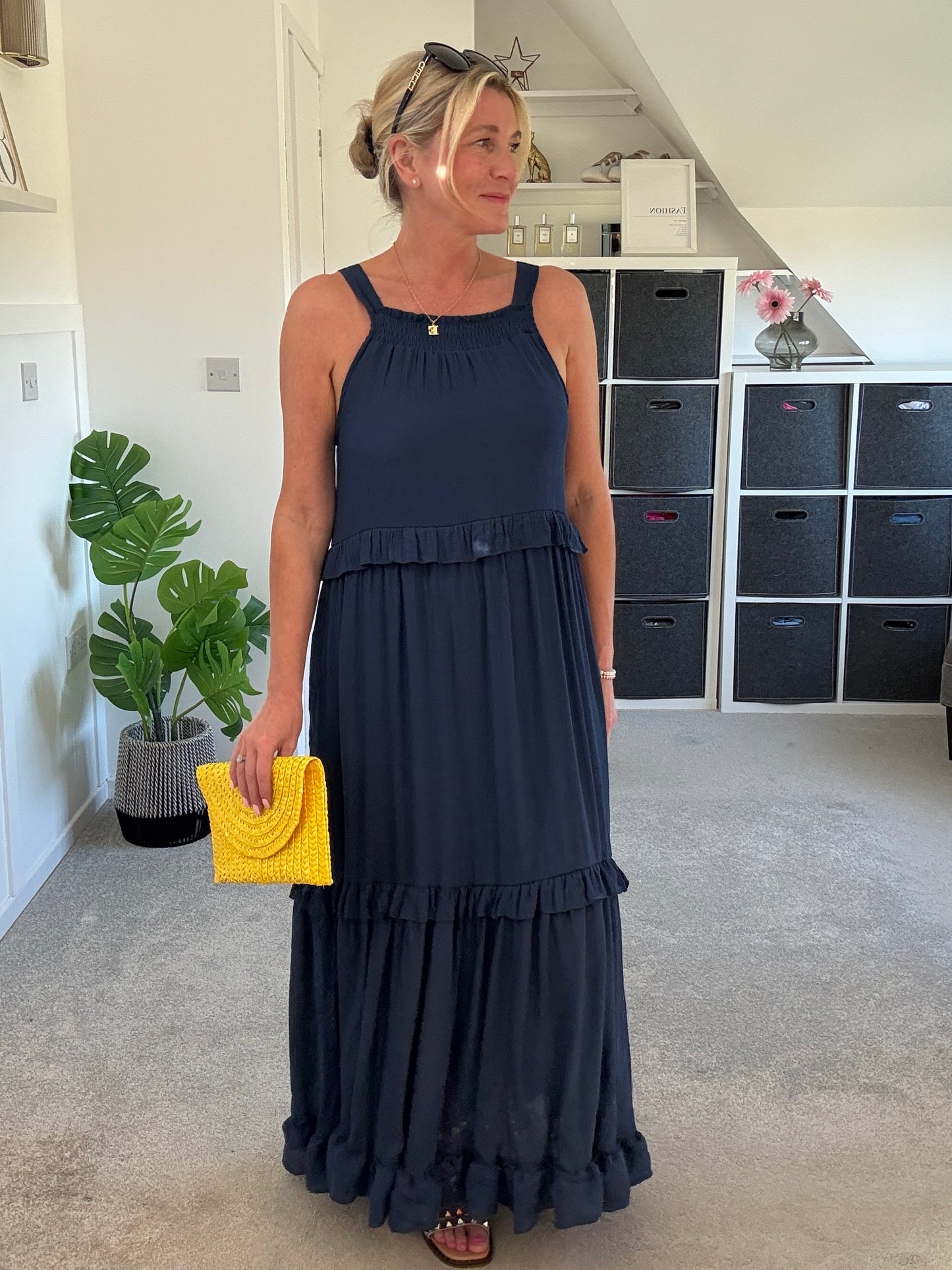 Navy Chloe Boho Maxi Dress