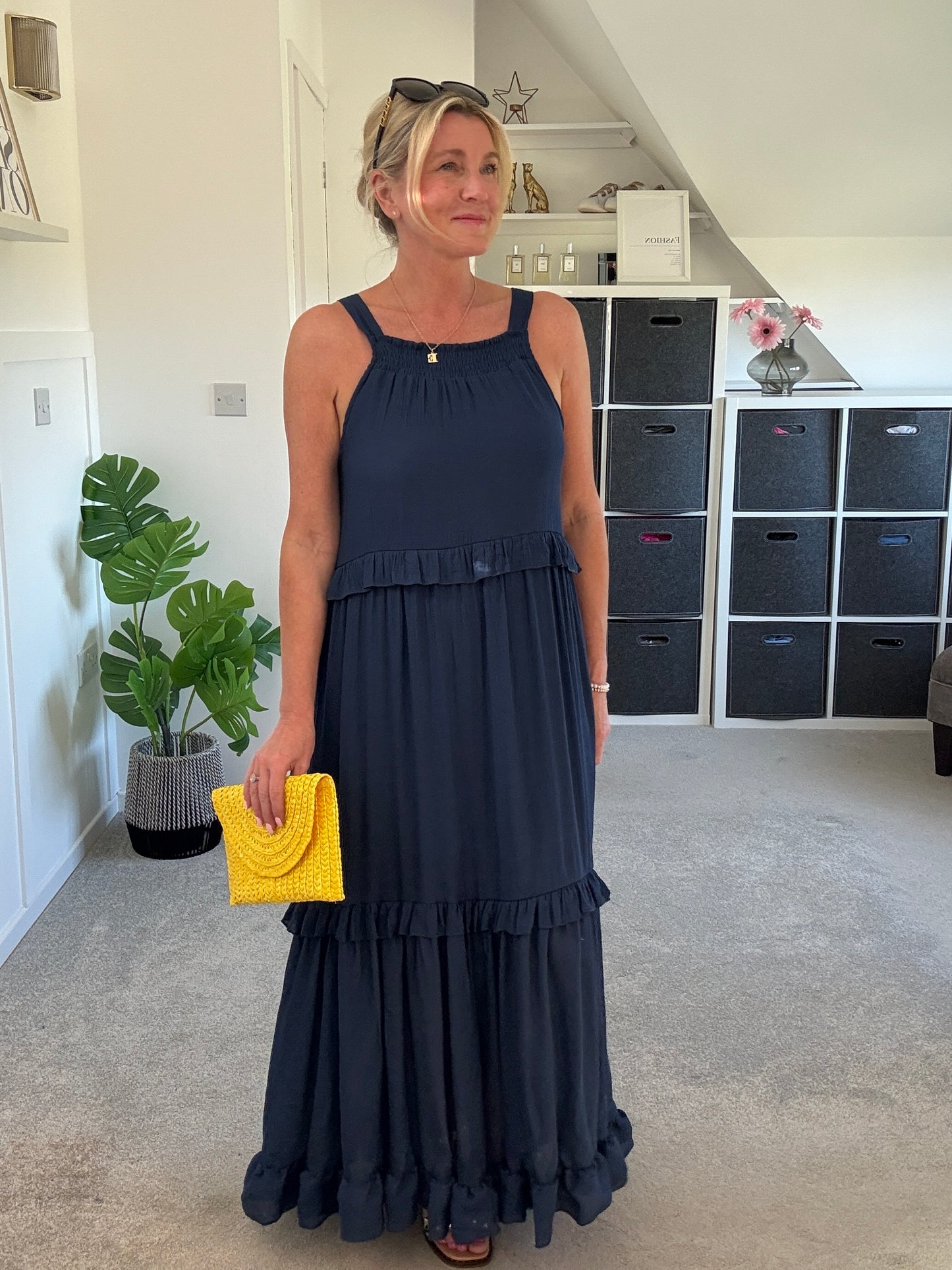 Navy Chloe Boho Maxi Dress