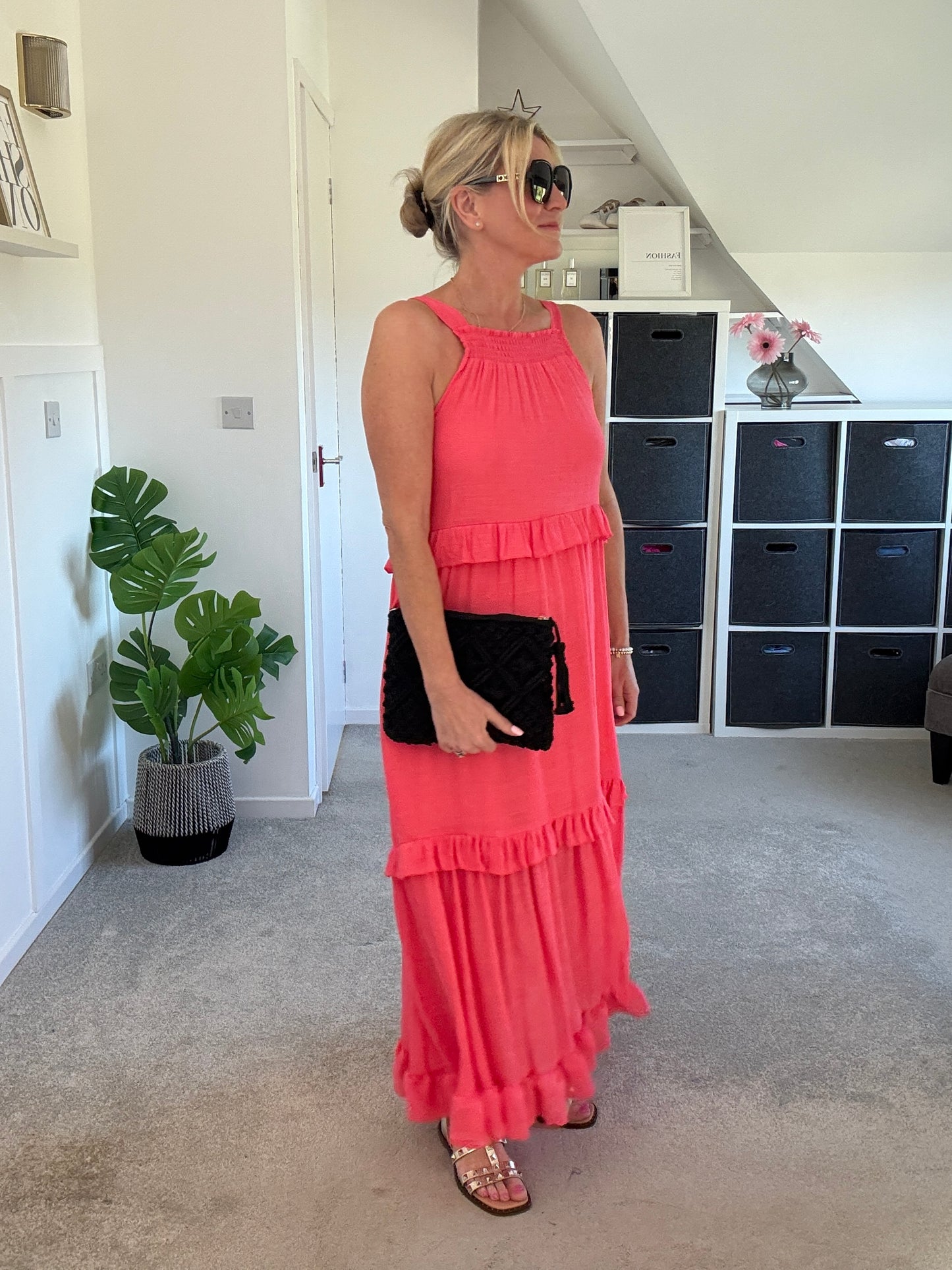 Coral Chloe Boho Maxi Dress