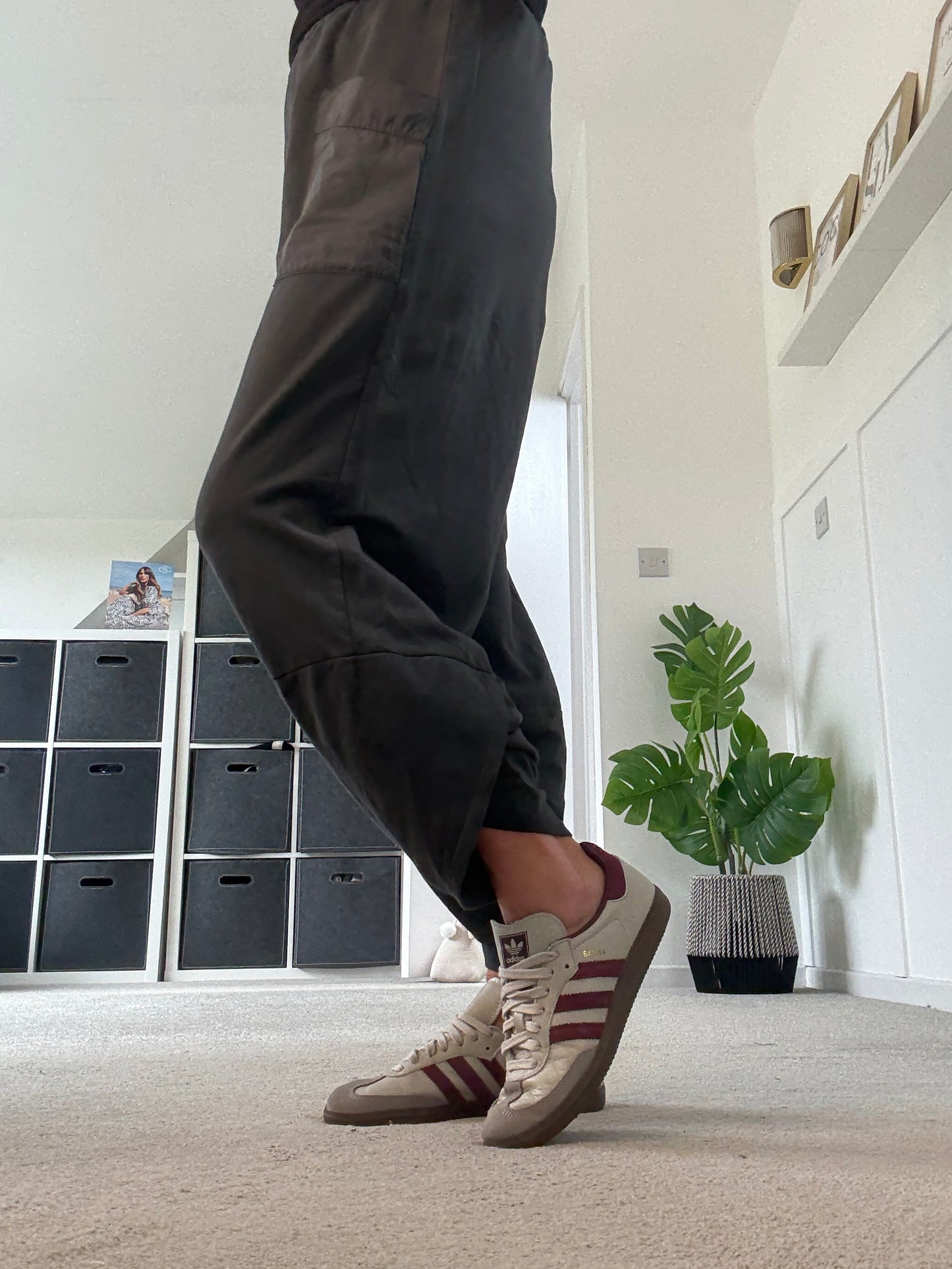 Charcoal Grey Slim Barrel Cargo Joggers