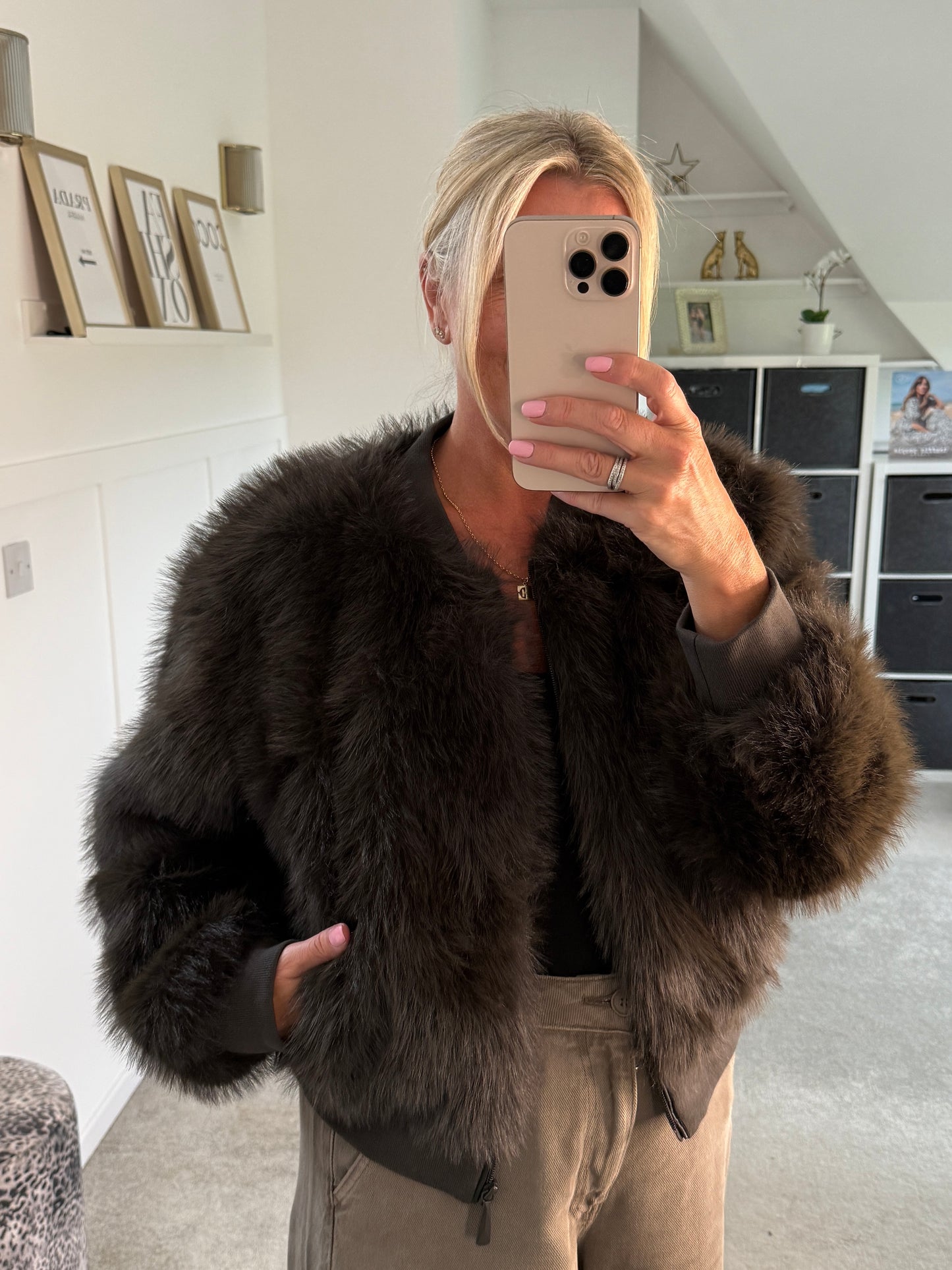 Manny Phantom Faux Fur Bomber Jacket