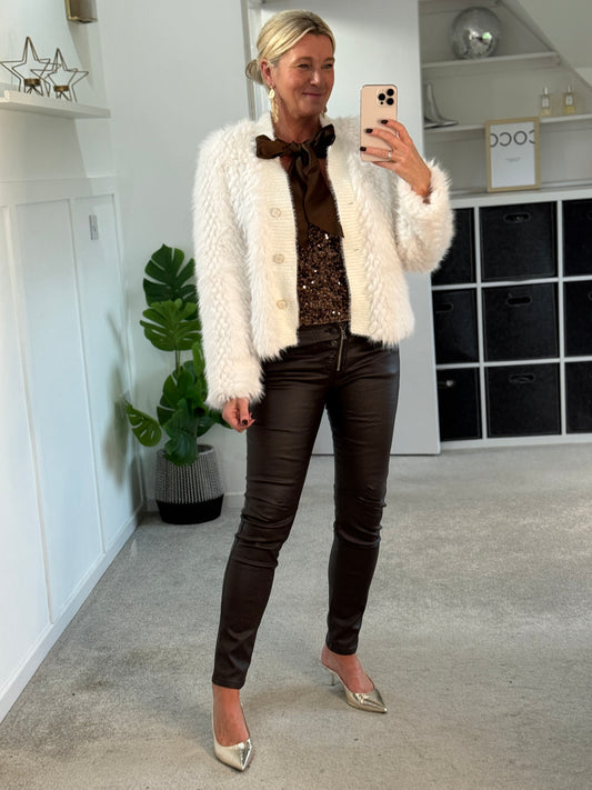 Brown Melly & Co Pleather Jeans