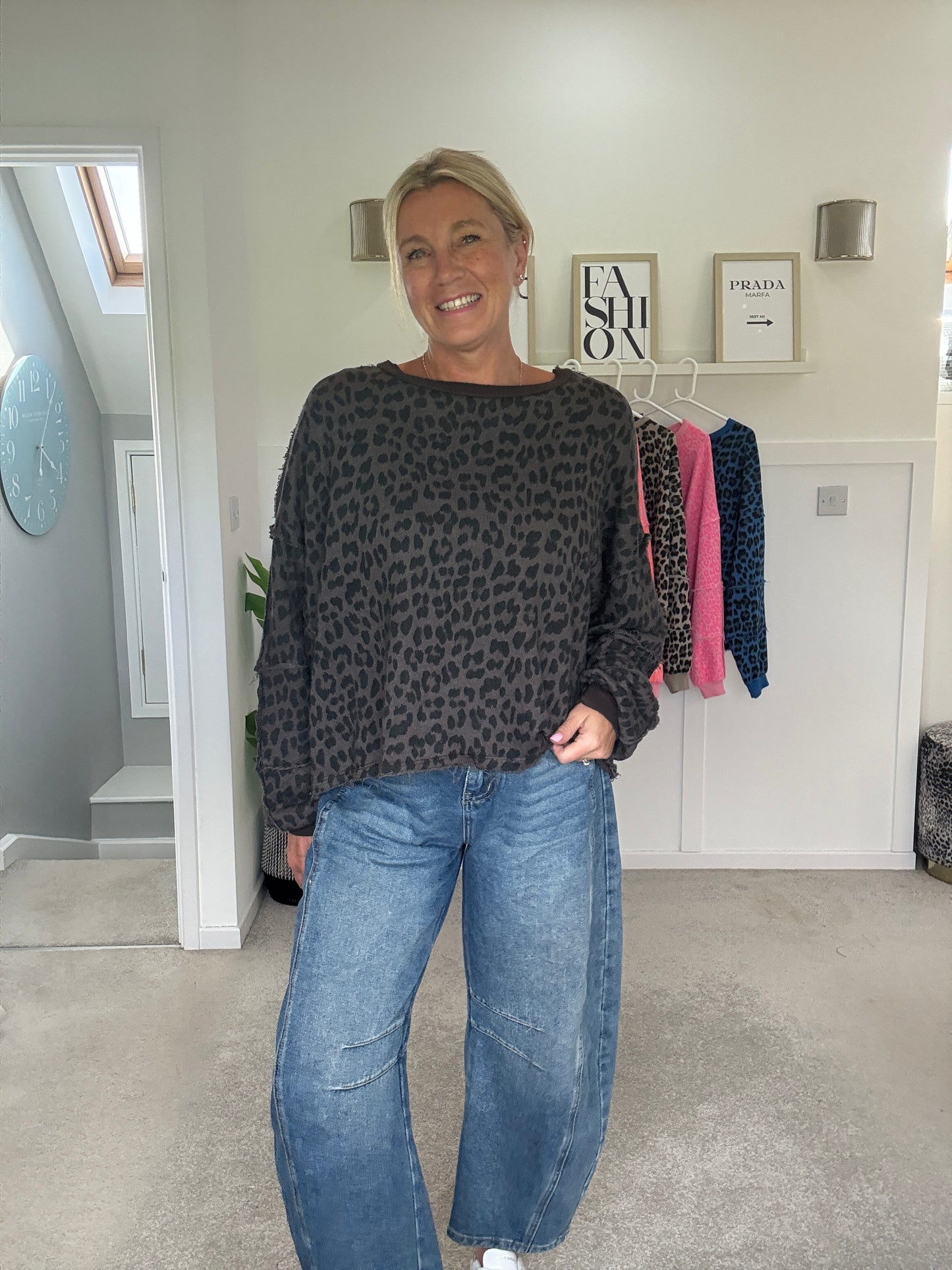 Chocolate Leopard Oversized Sweatshirt