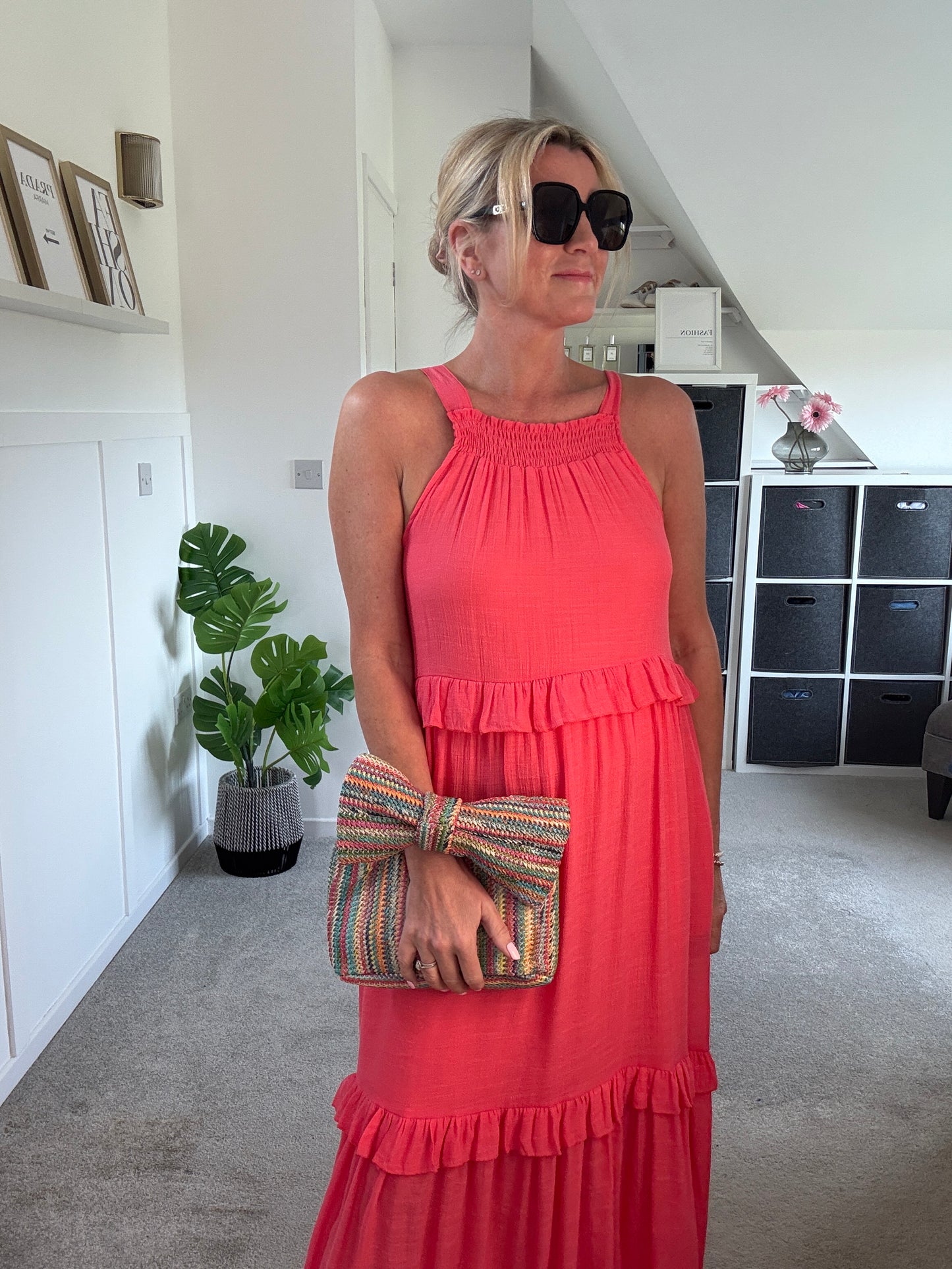 Coral Chloe Boho Maxi Dress