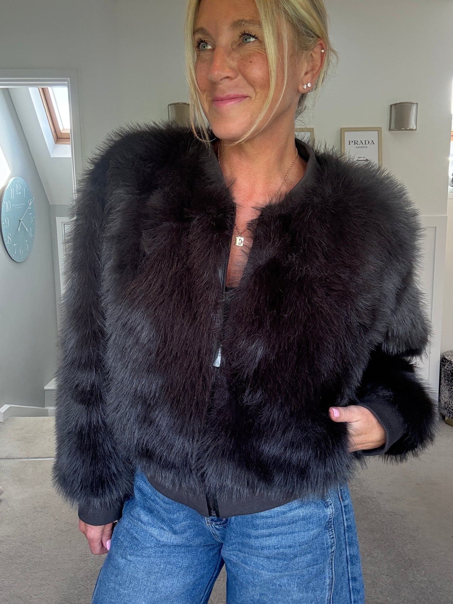 Manny Phantom Faux Fur Bomber Jacket