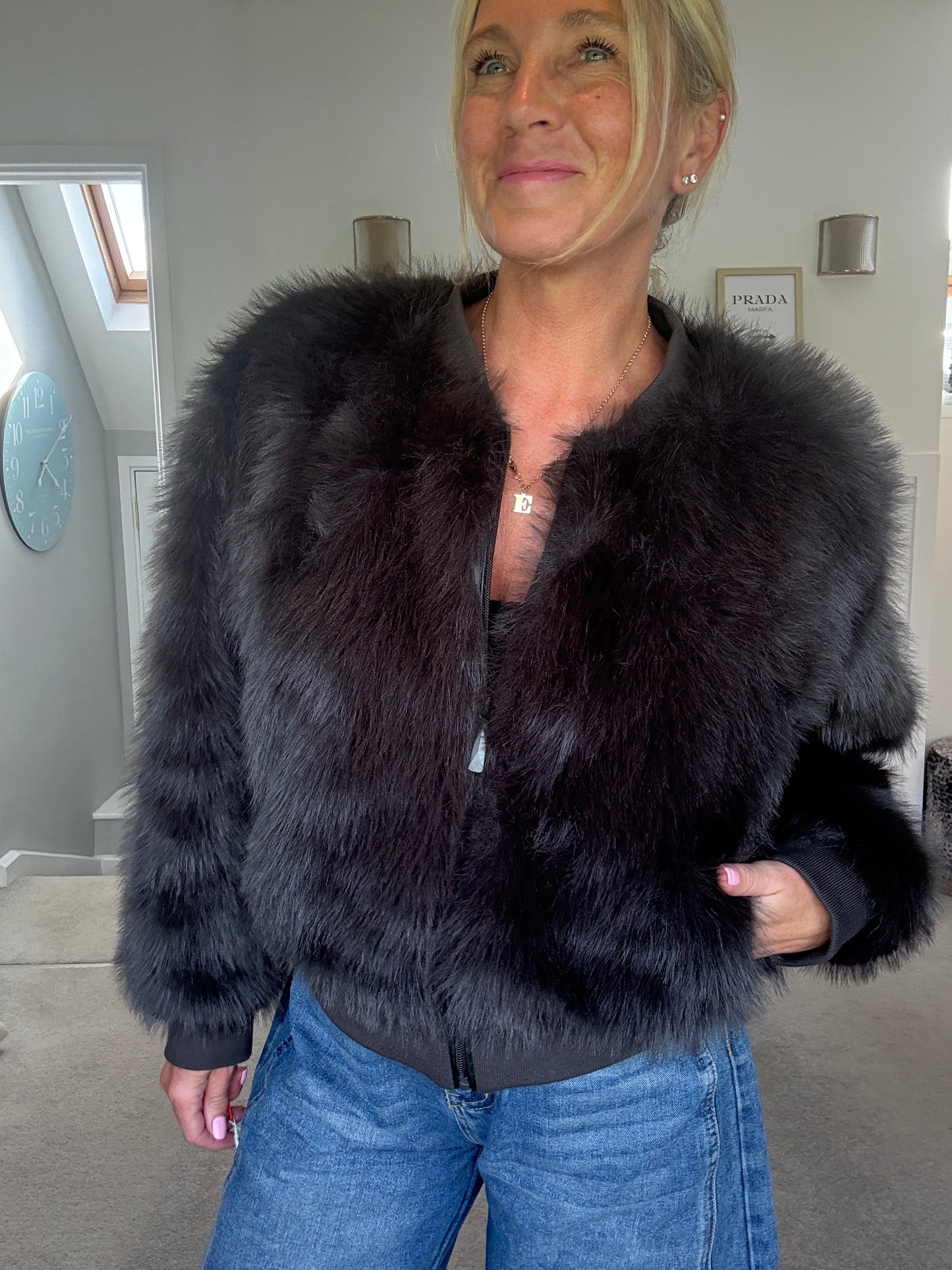 Manny Phantom Faux Fur Bomber Jacket