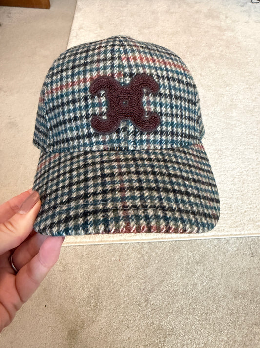 Teal Heritage Check Embroidered Baseball Cap