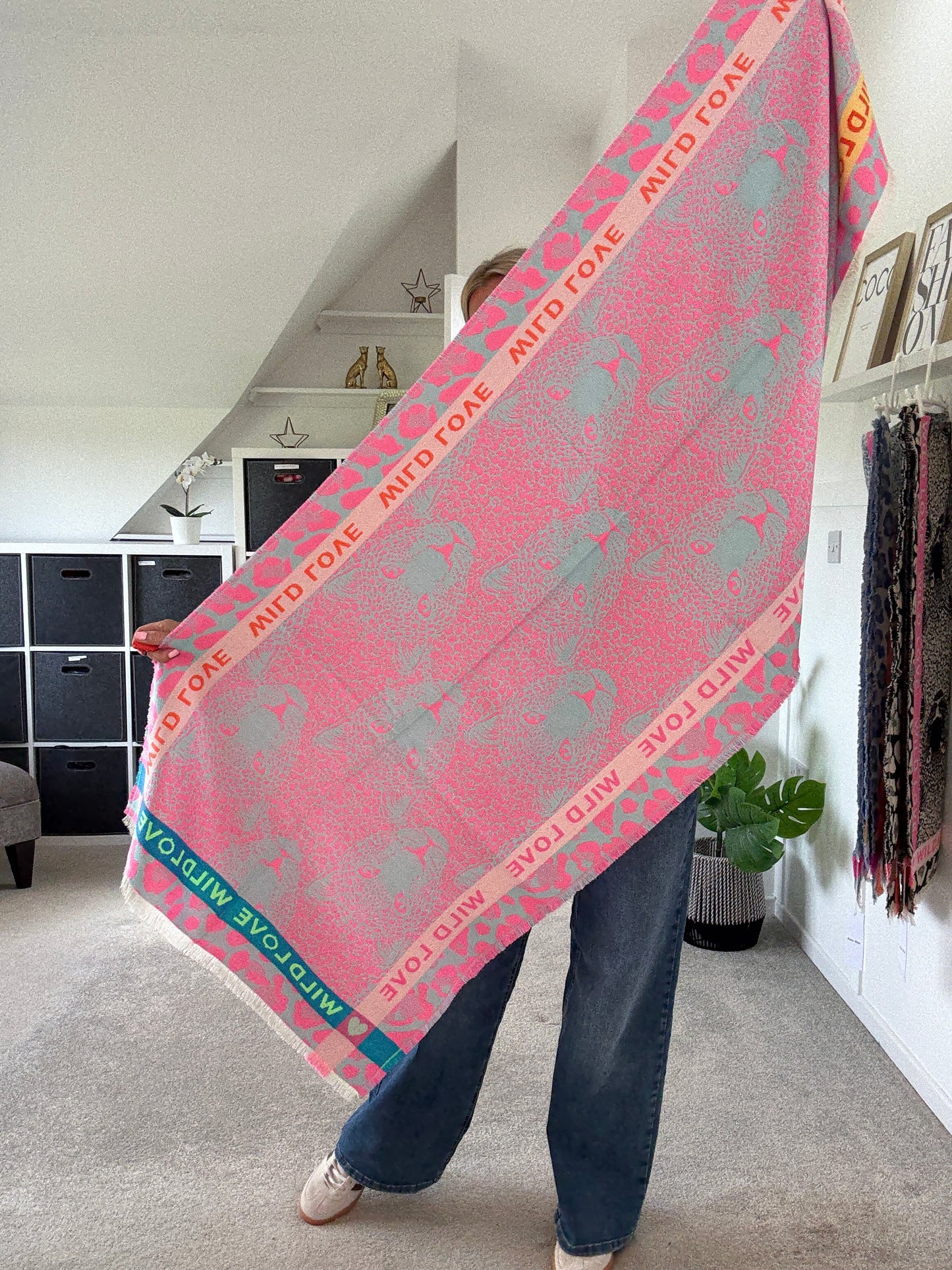 Pink "Wild Love" Oversized Scarf