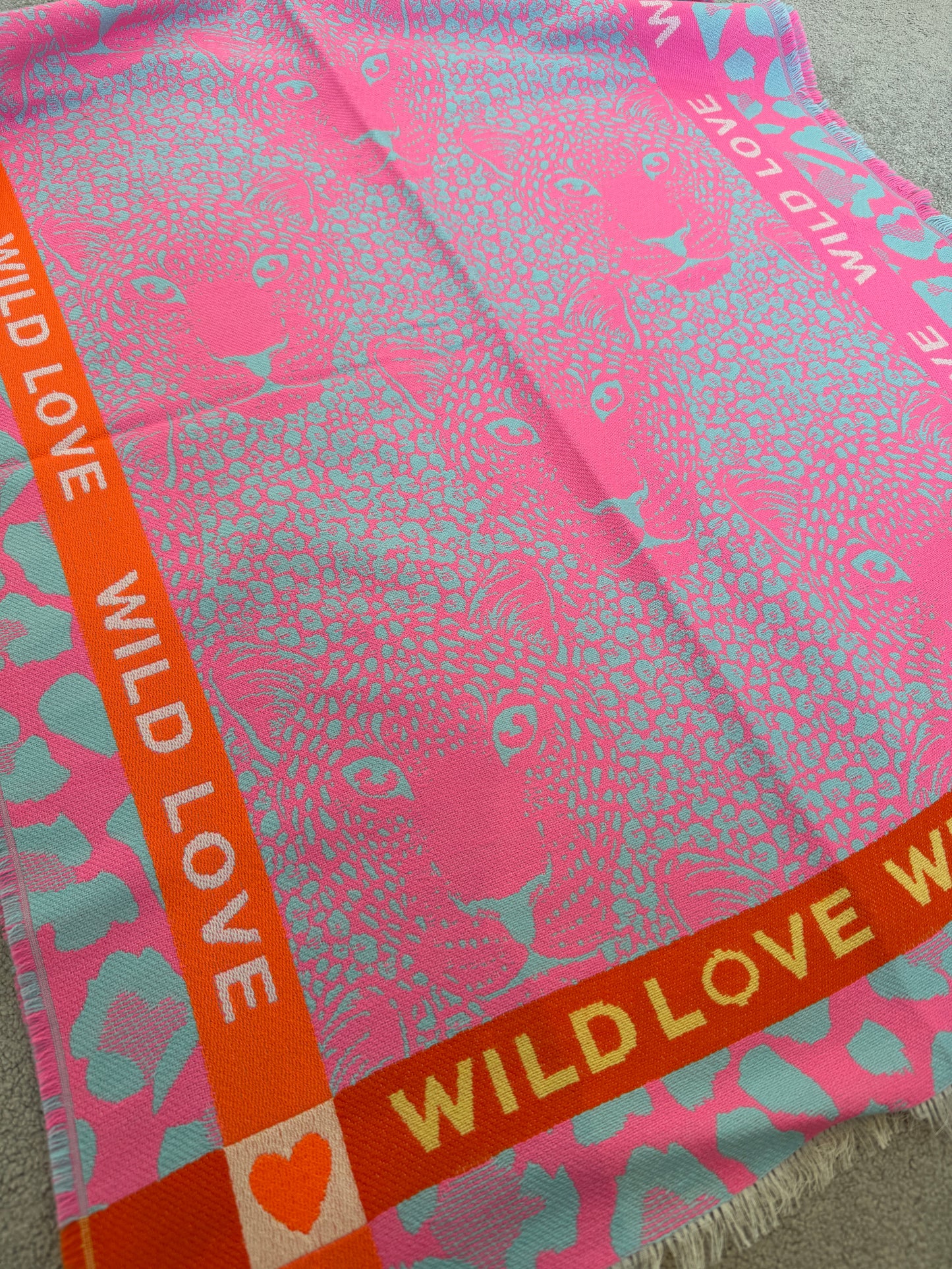 Pink "Wild Love" Oversized Scarf