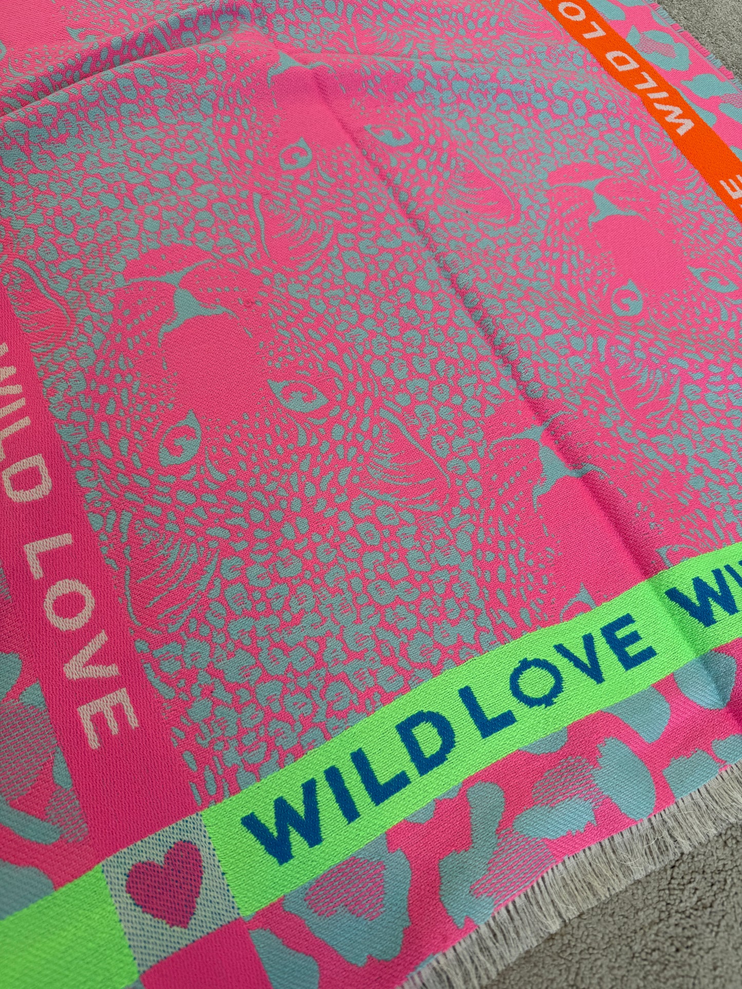 Pink "Wild Love" Oversized Scarf