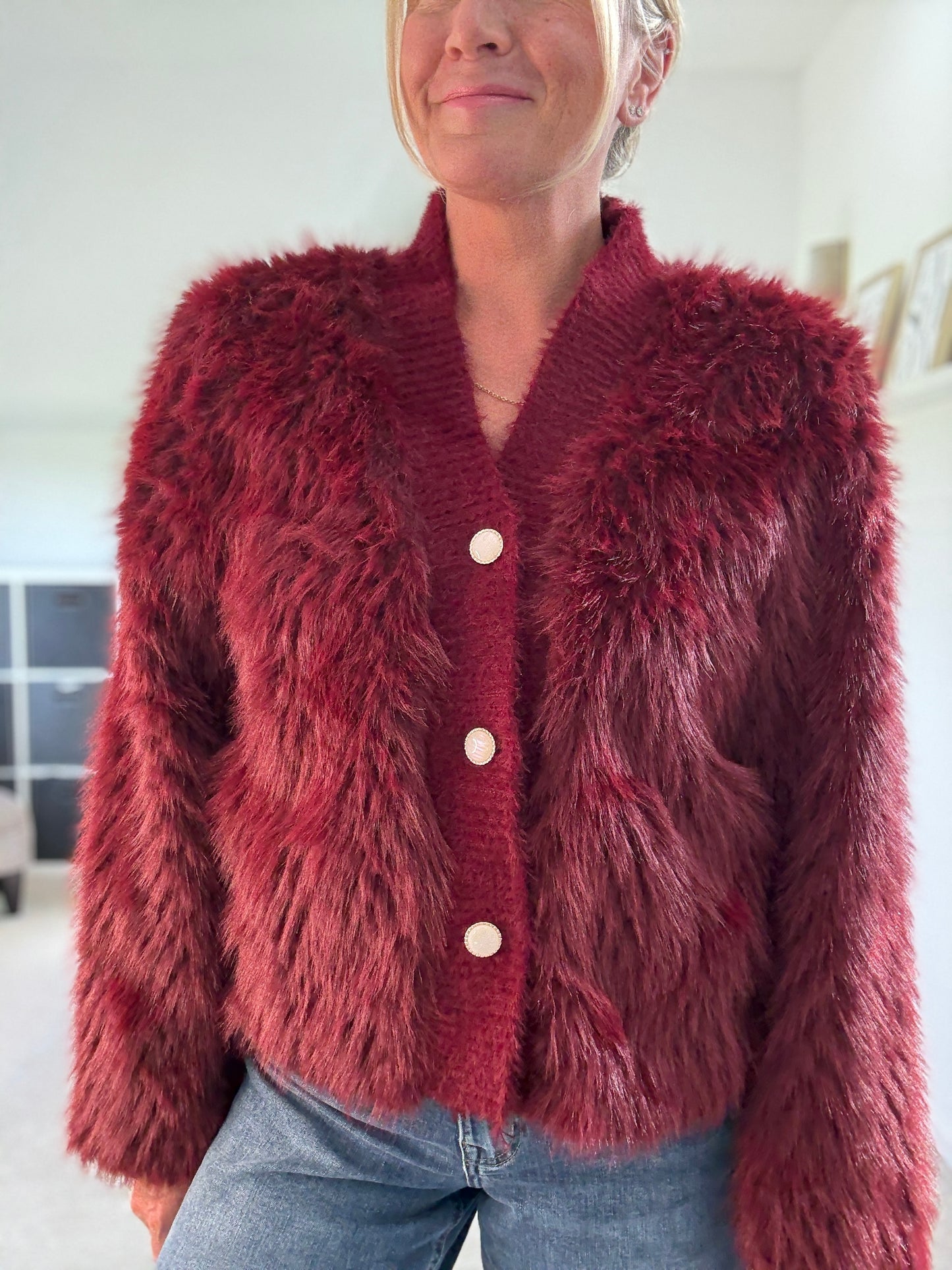 Faux Fur Cardigan