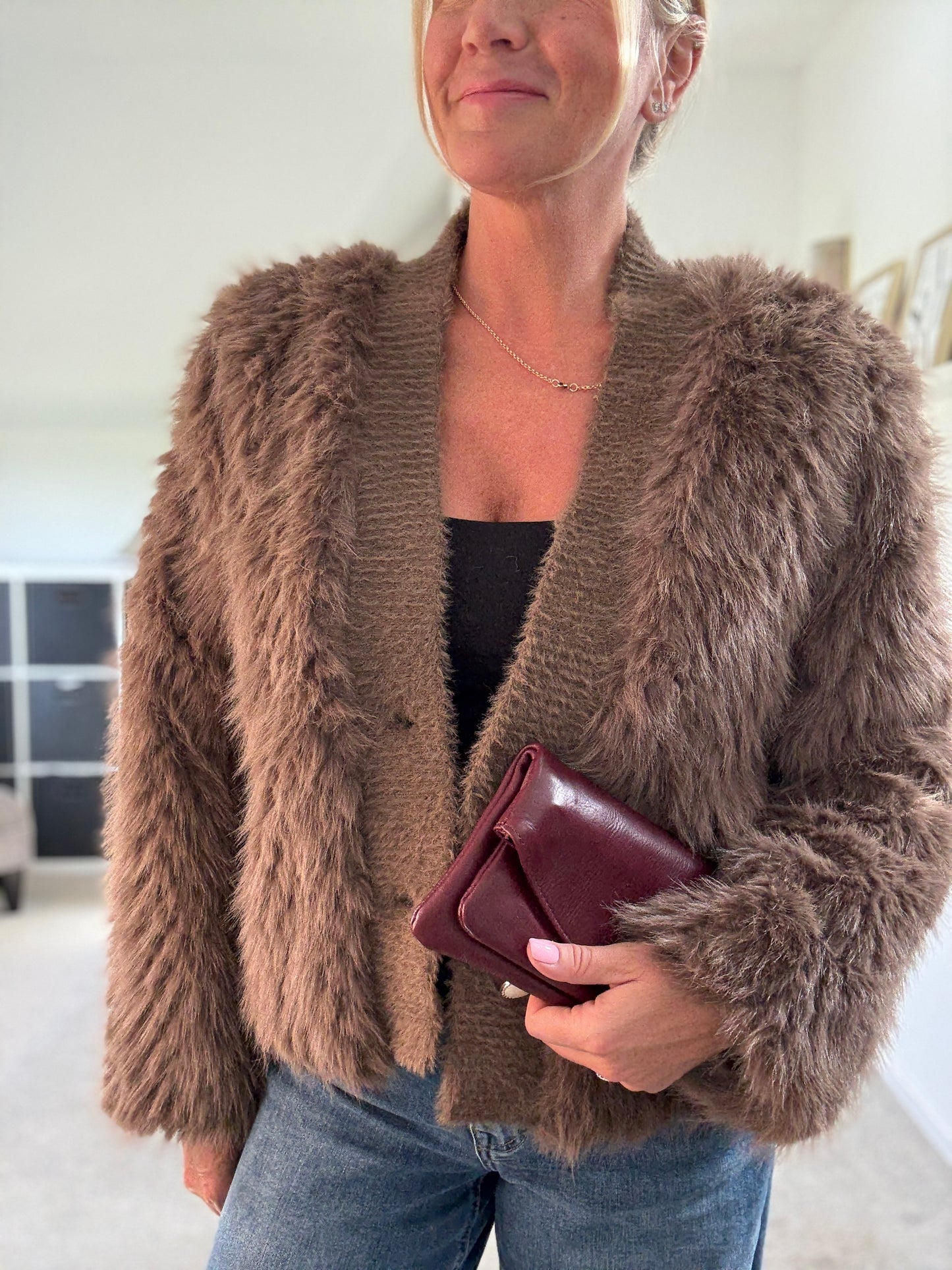 Faux Fur Cardigan