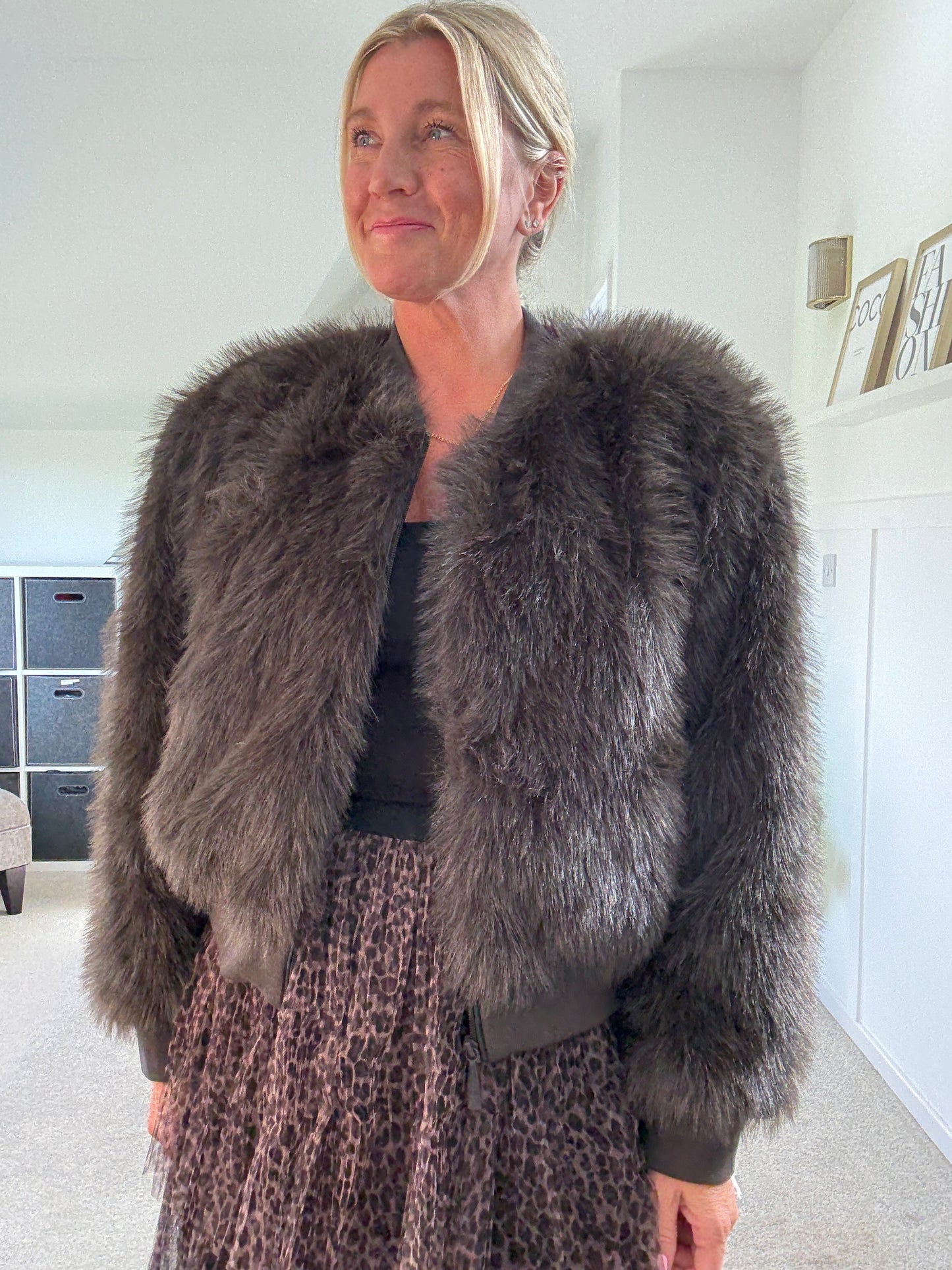 Manny Phantom Faux Fur Bomber Jacket