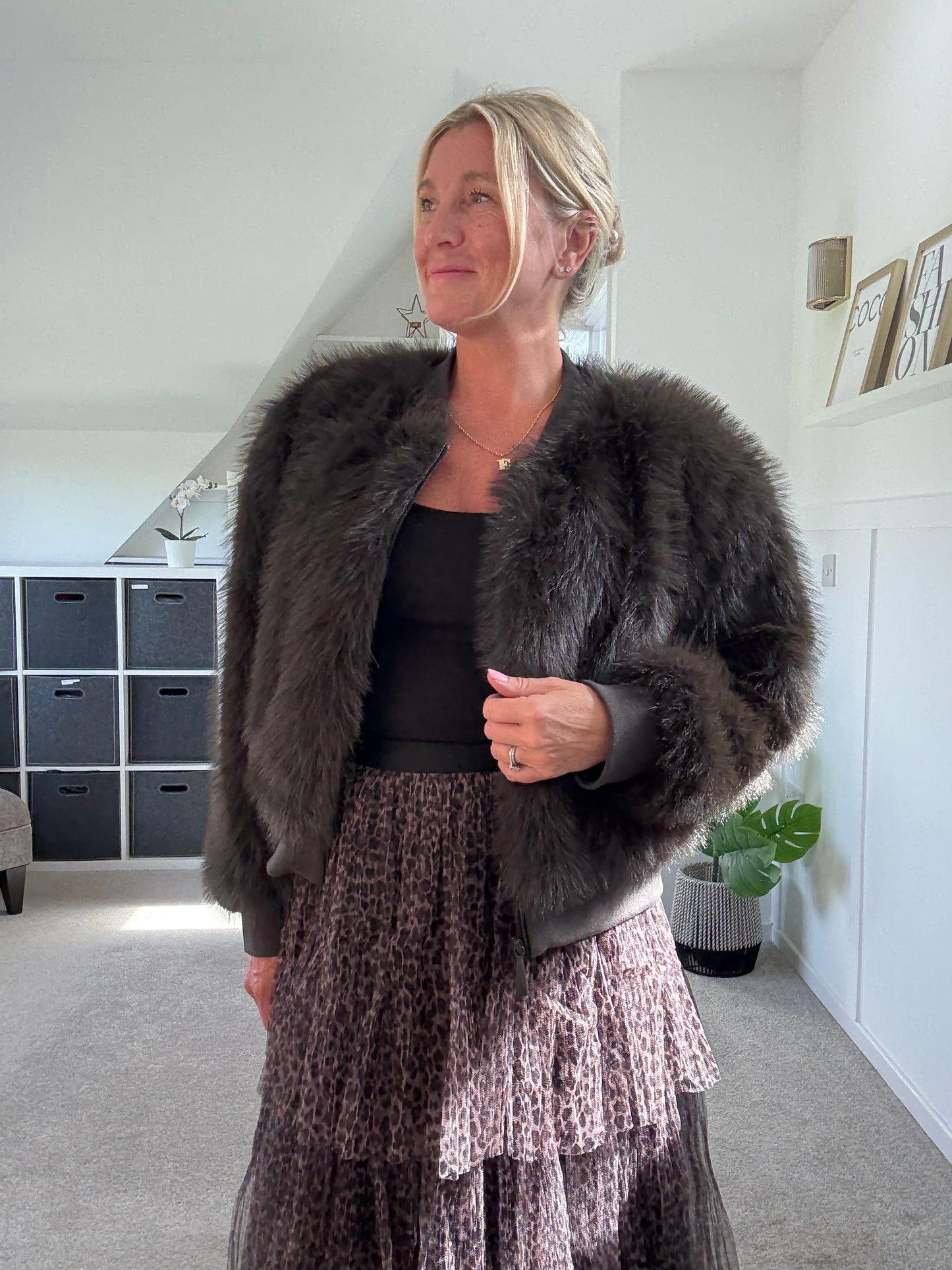 Manny Phantom Faux Fur Bomber Jacket