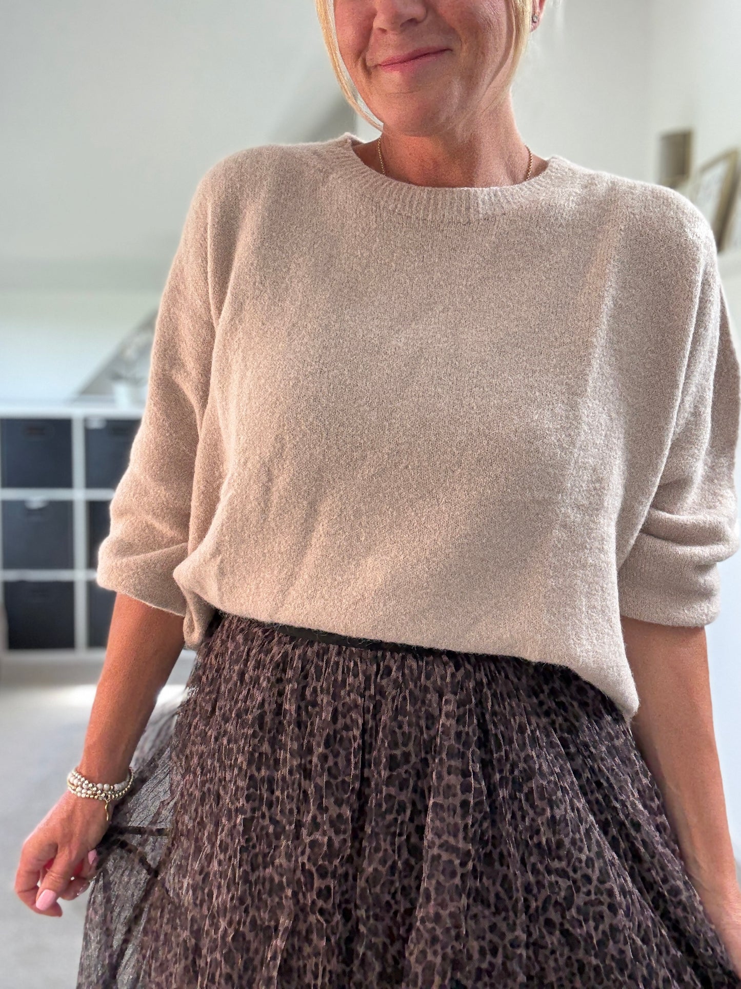 Stella Tiered Leopard Print Tulle Maxi Skirt