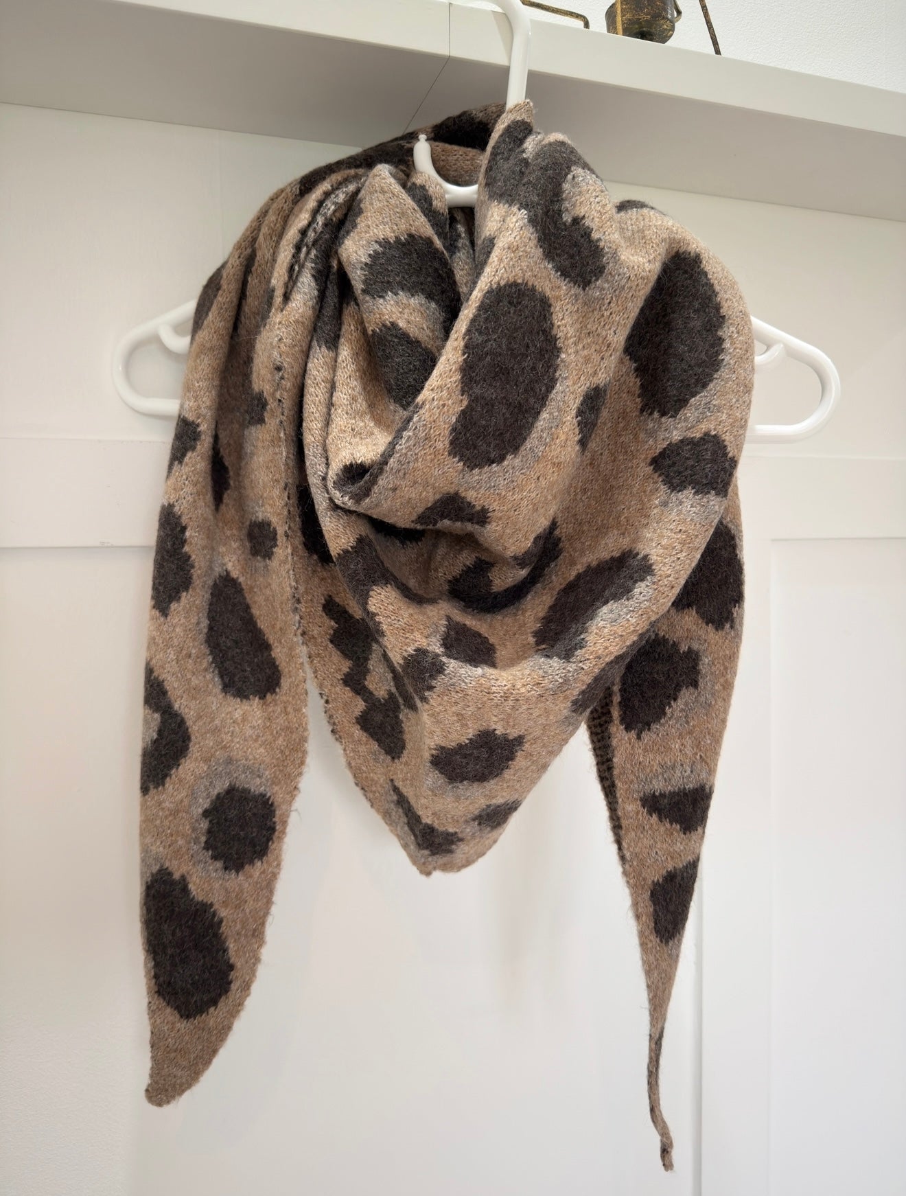 Chocolate Triangle Leopard Print Scarf
