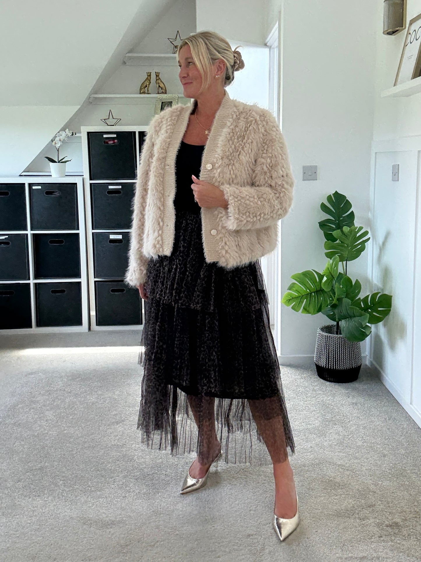 Stella Tiered Leopard Print Tulle Maxi Skirt