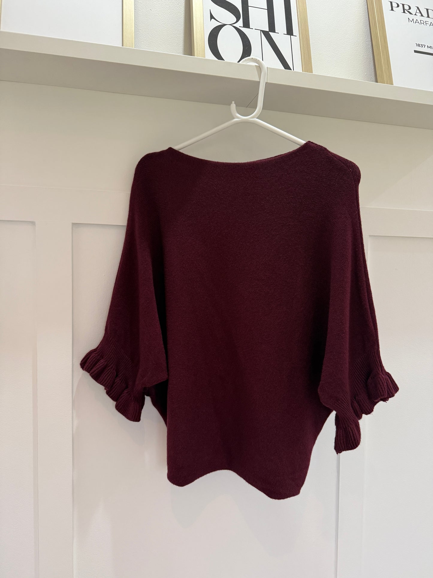 Frill Sleeve Batwing Jumper