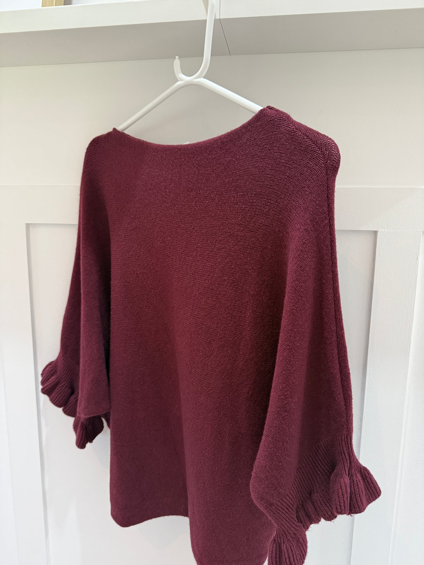 Frill Sleeve Batwing Jumper