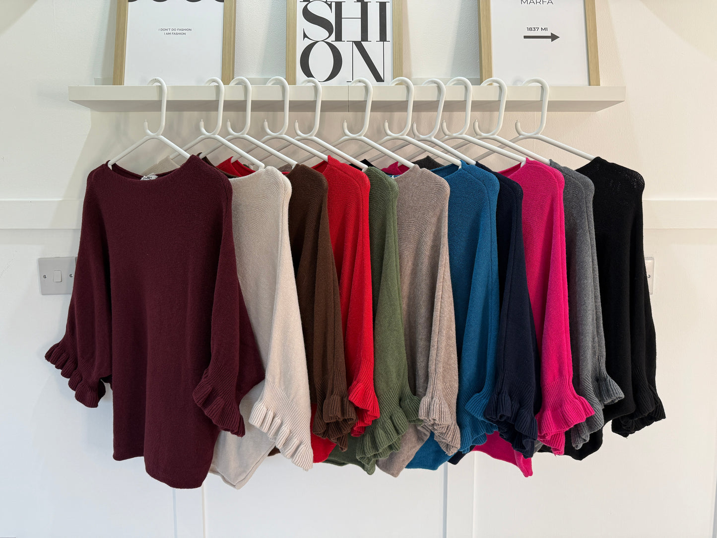 Frill Sleeve Batwing Jumper