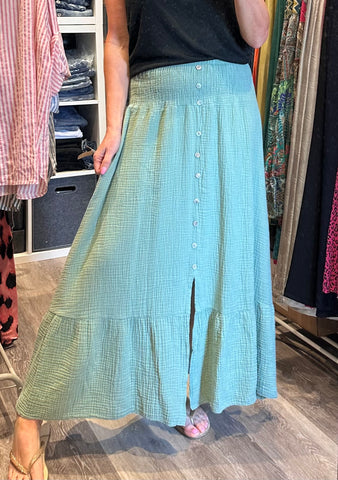 Sage Green Cheesecloth Skirt