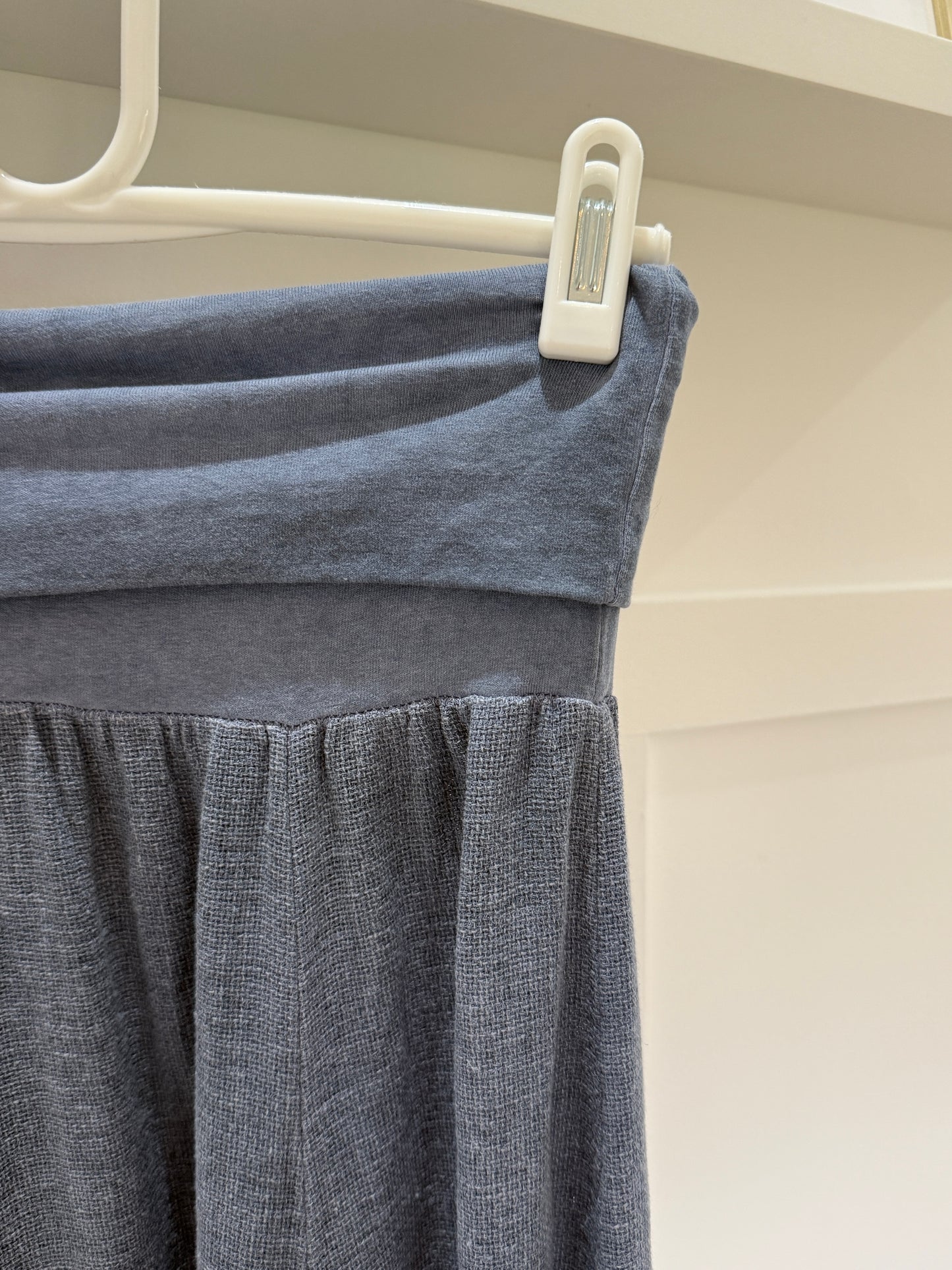 Grey Washed Linen Panel Skirt