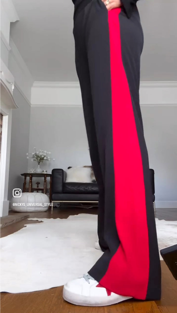 Black trousers with red side stripe online