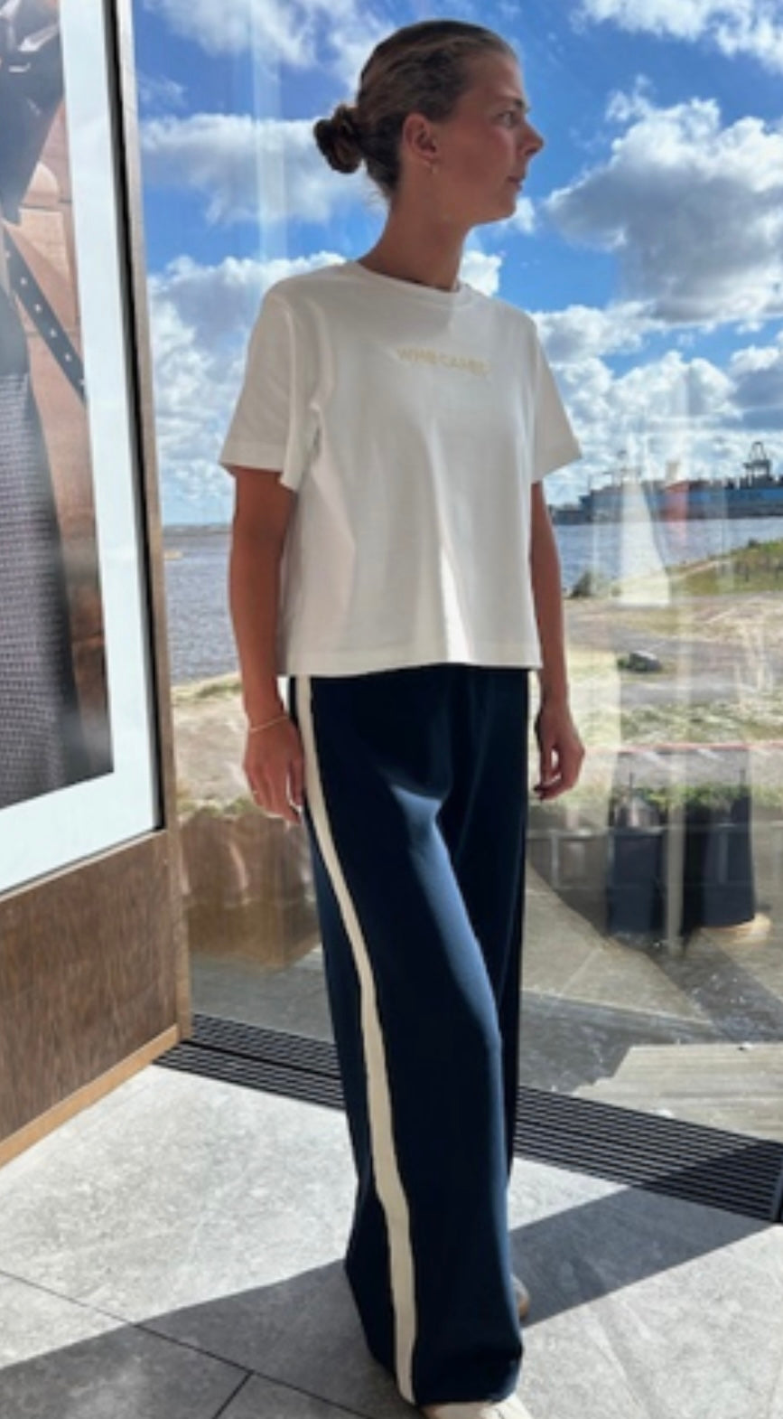 Berlin Mink Panel Wide Leg Trousers