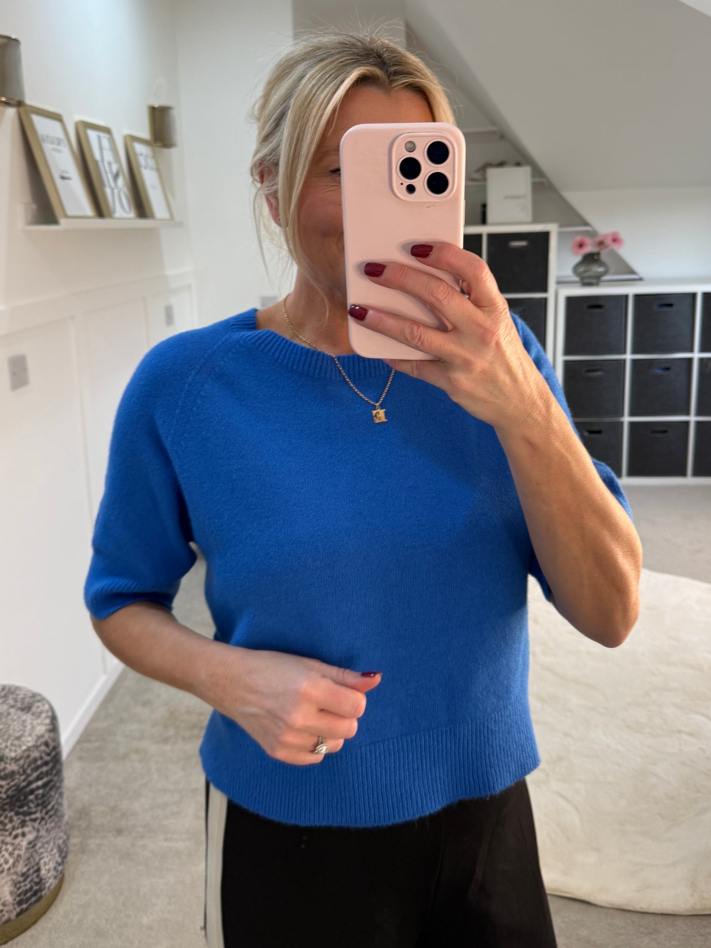 Navy Short Sleeve Jumper