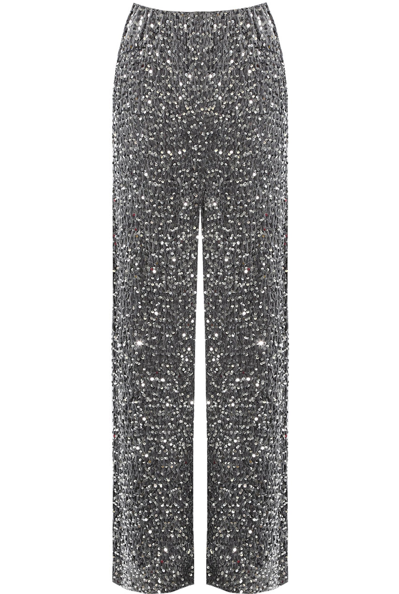 Black Sequin Wide Leg Trousers