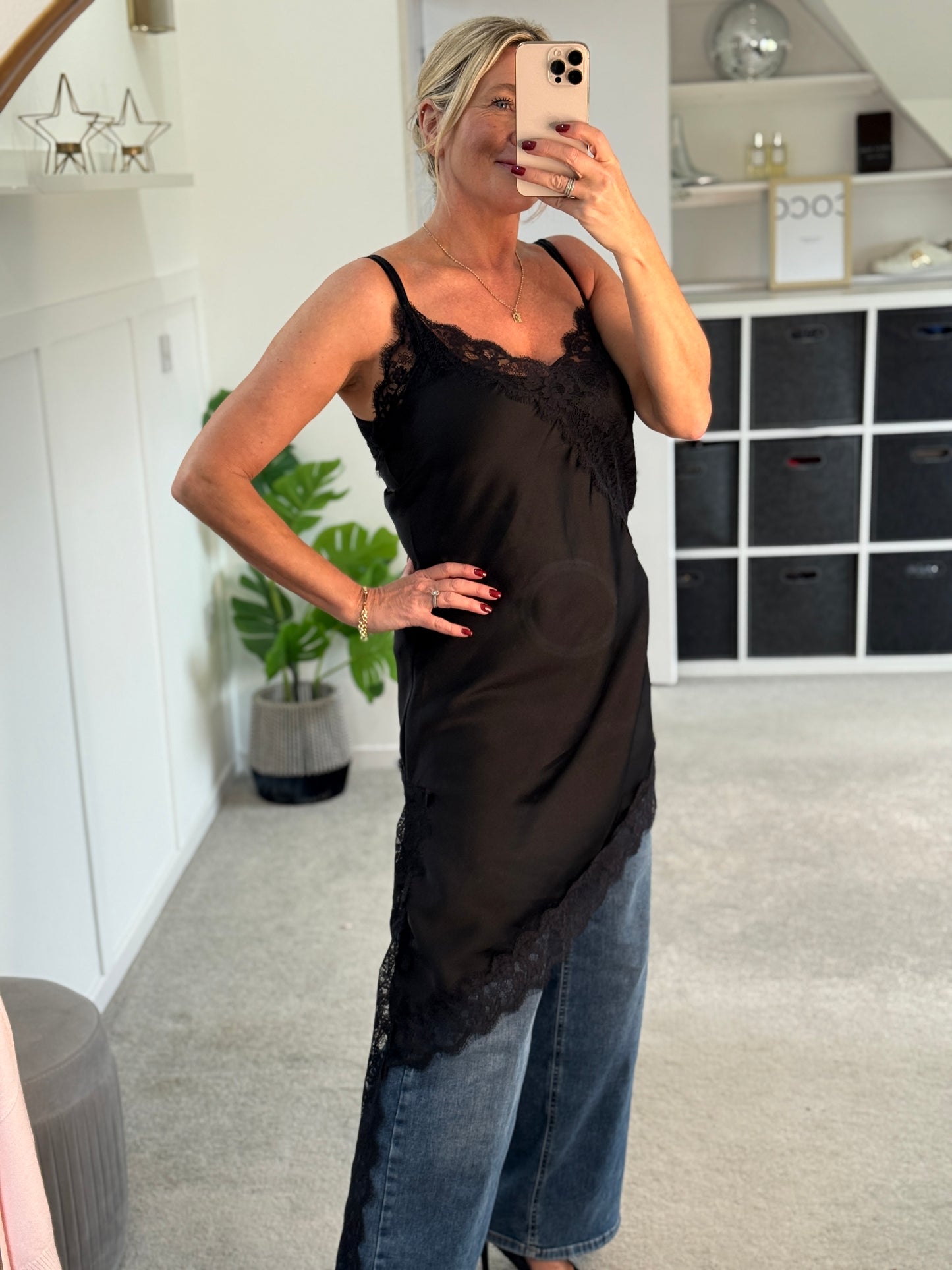 Asymmetric Satin/Lace Dress | 3 colours