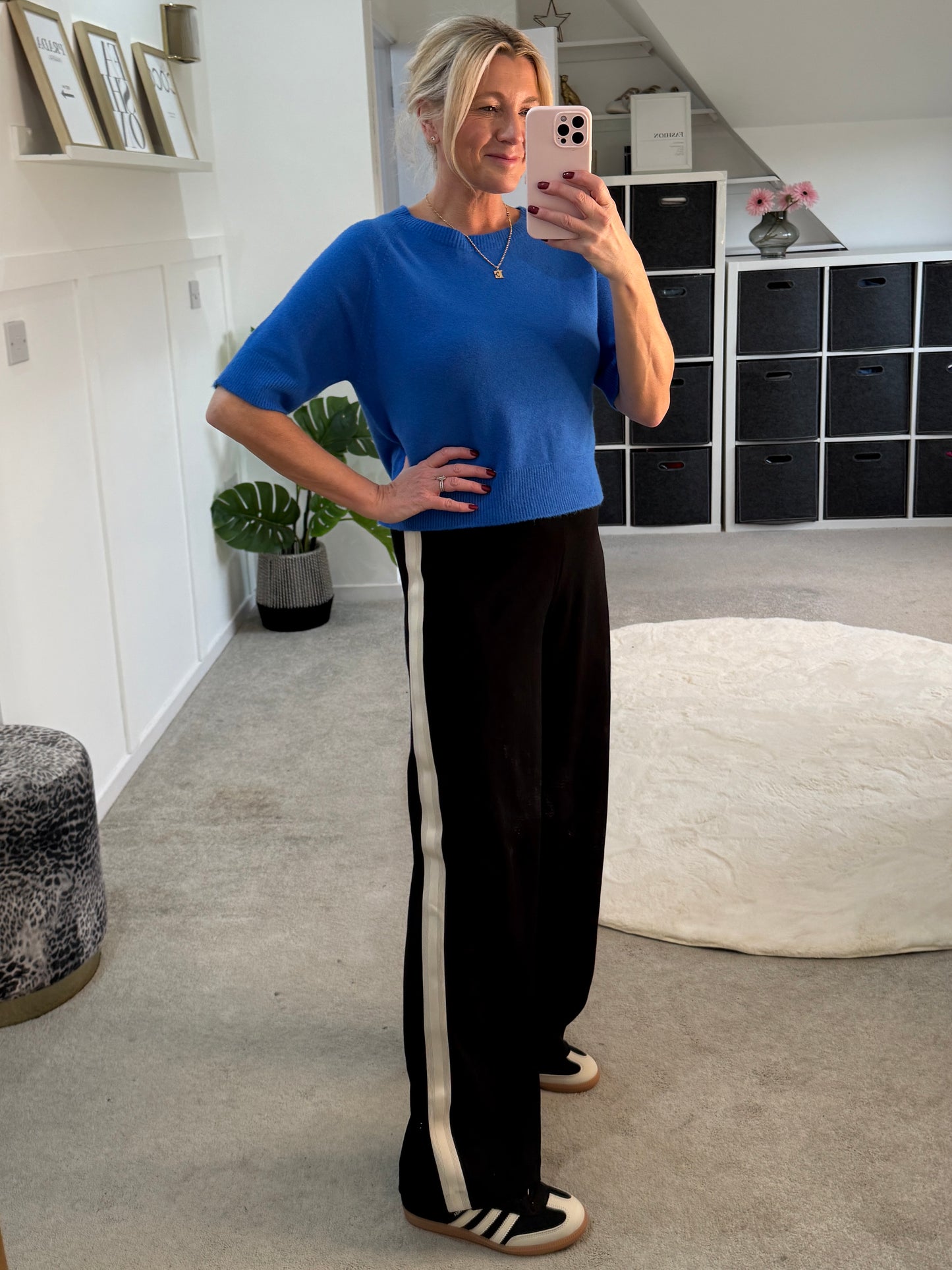 Berlin Mink Panel Wide Leg Trousers