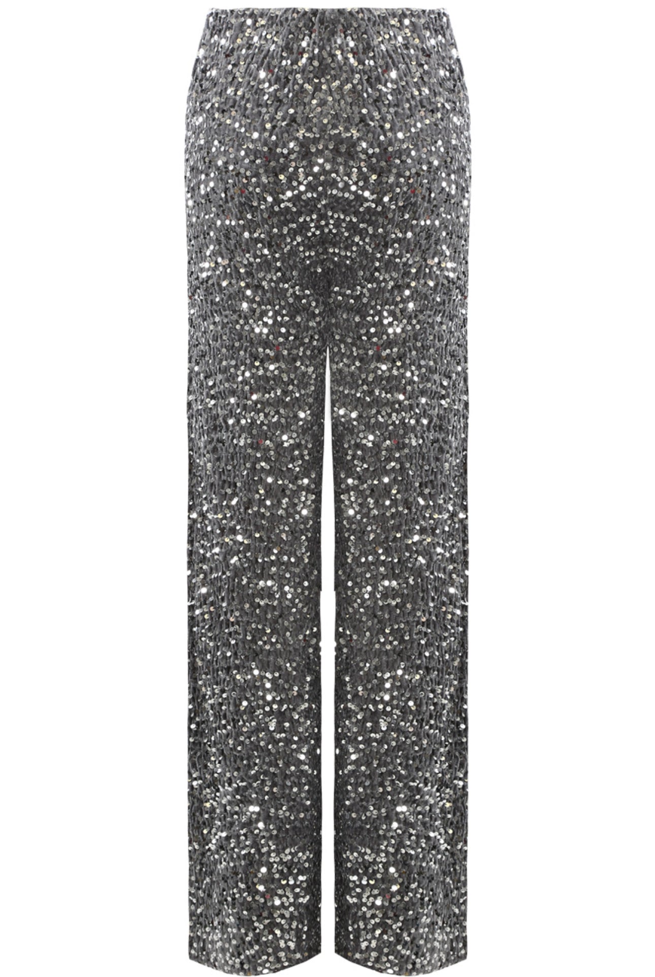 Black Sequin Wide Leg Trousers