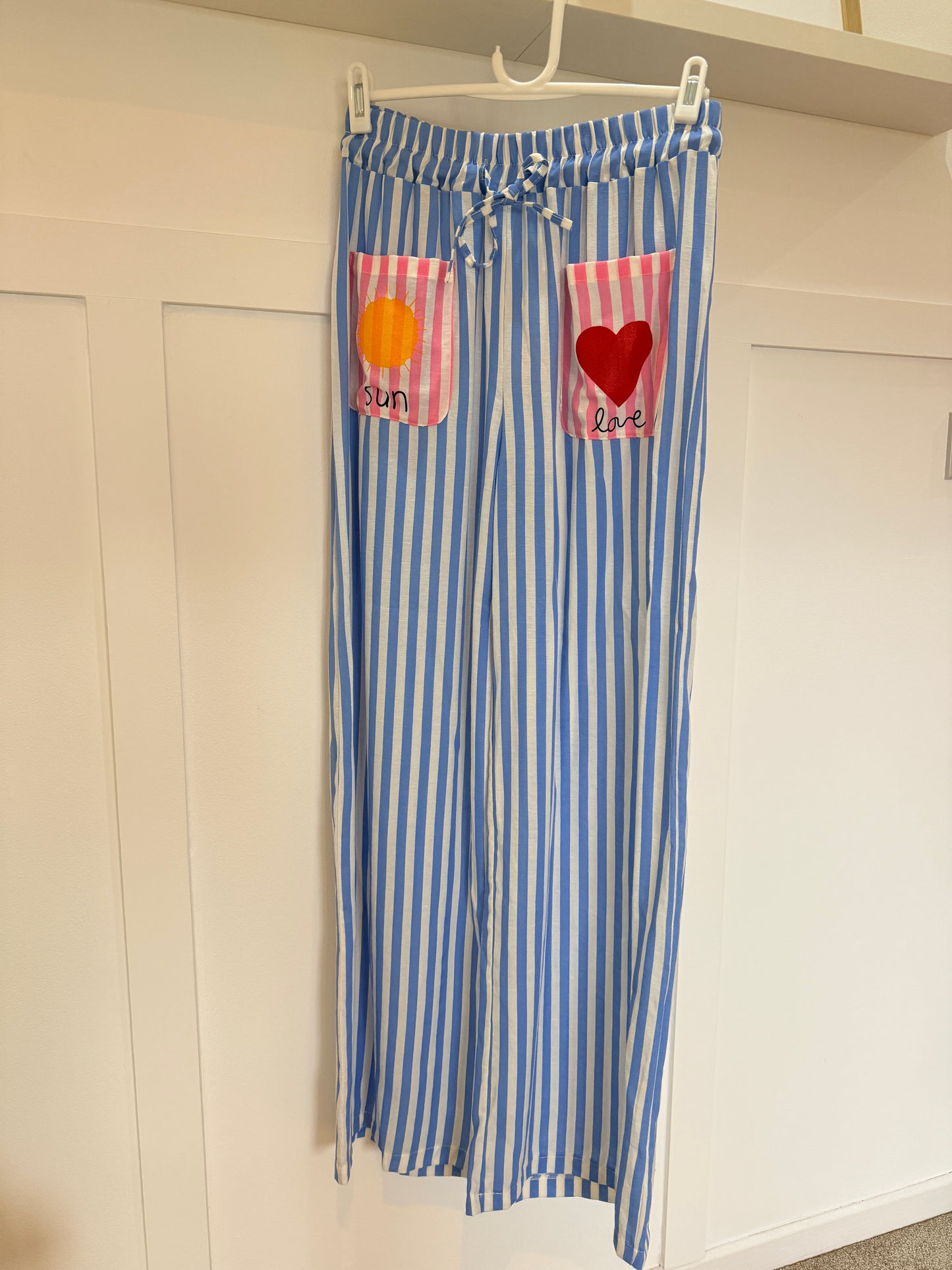 Pink Candy Stripe Linen Mix Trousers