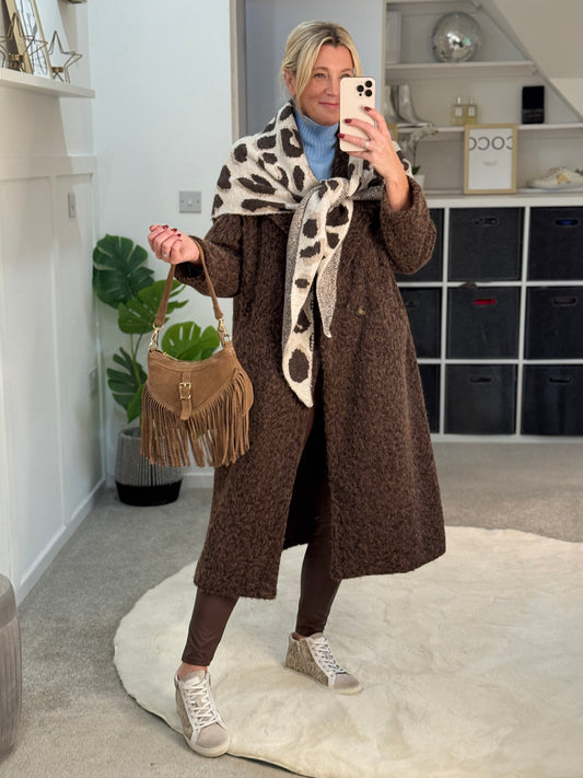 Chocolate Double Breasted Cosy Coat