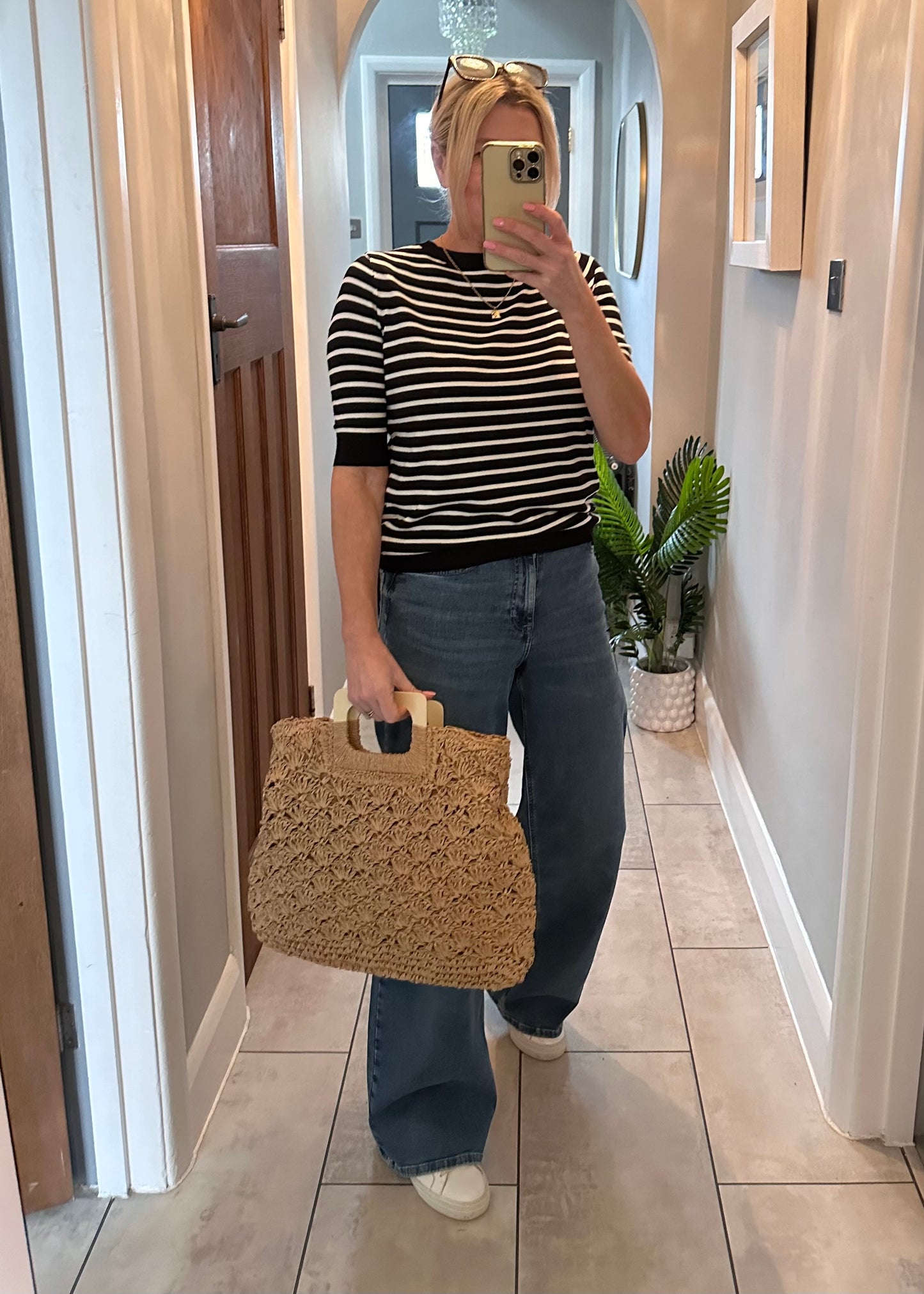 Madison Medium Blue High Waist Wide Leg Jeans