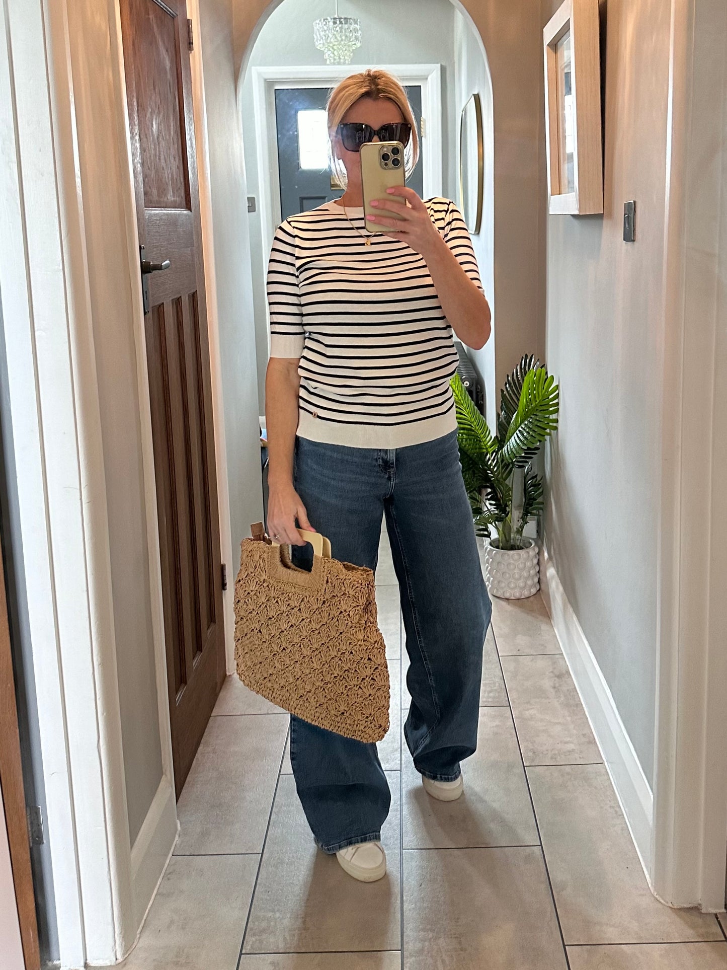 Madison Medium Blue High Waist Wide Leg Jeans