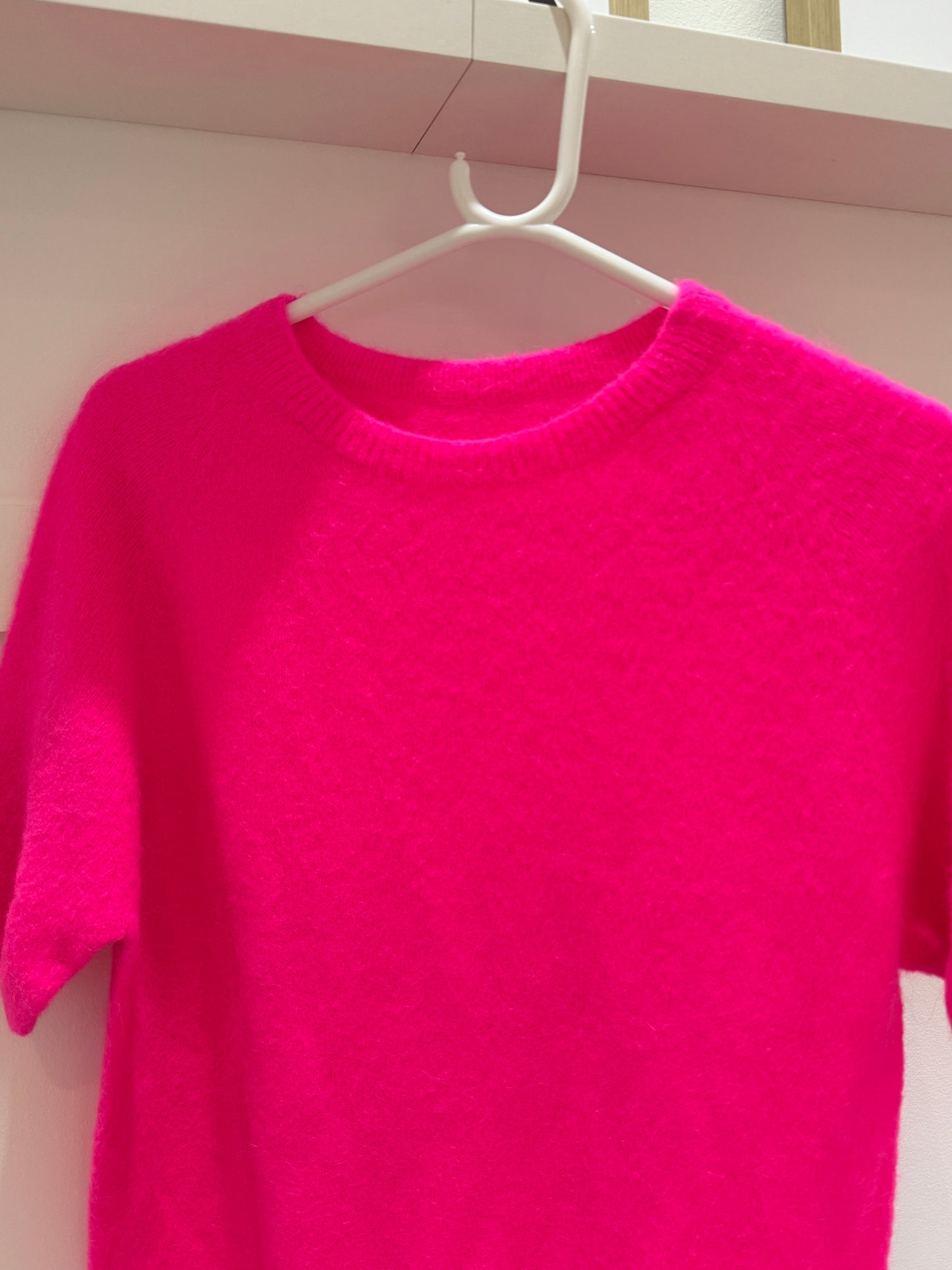 Neon Coral Fluffy S/S Jumper