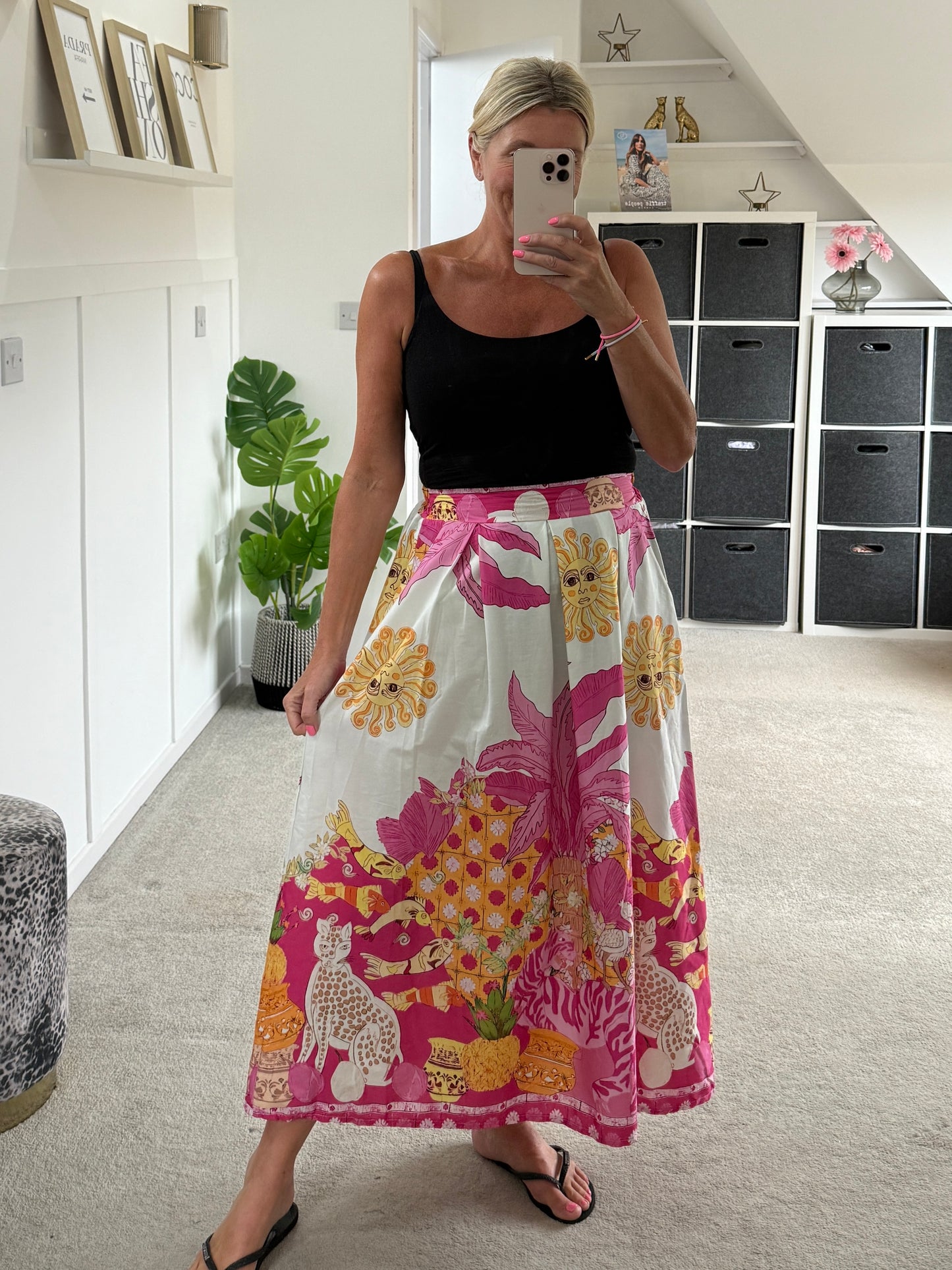 Cobalt Celestial Print Summer Skirt