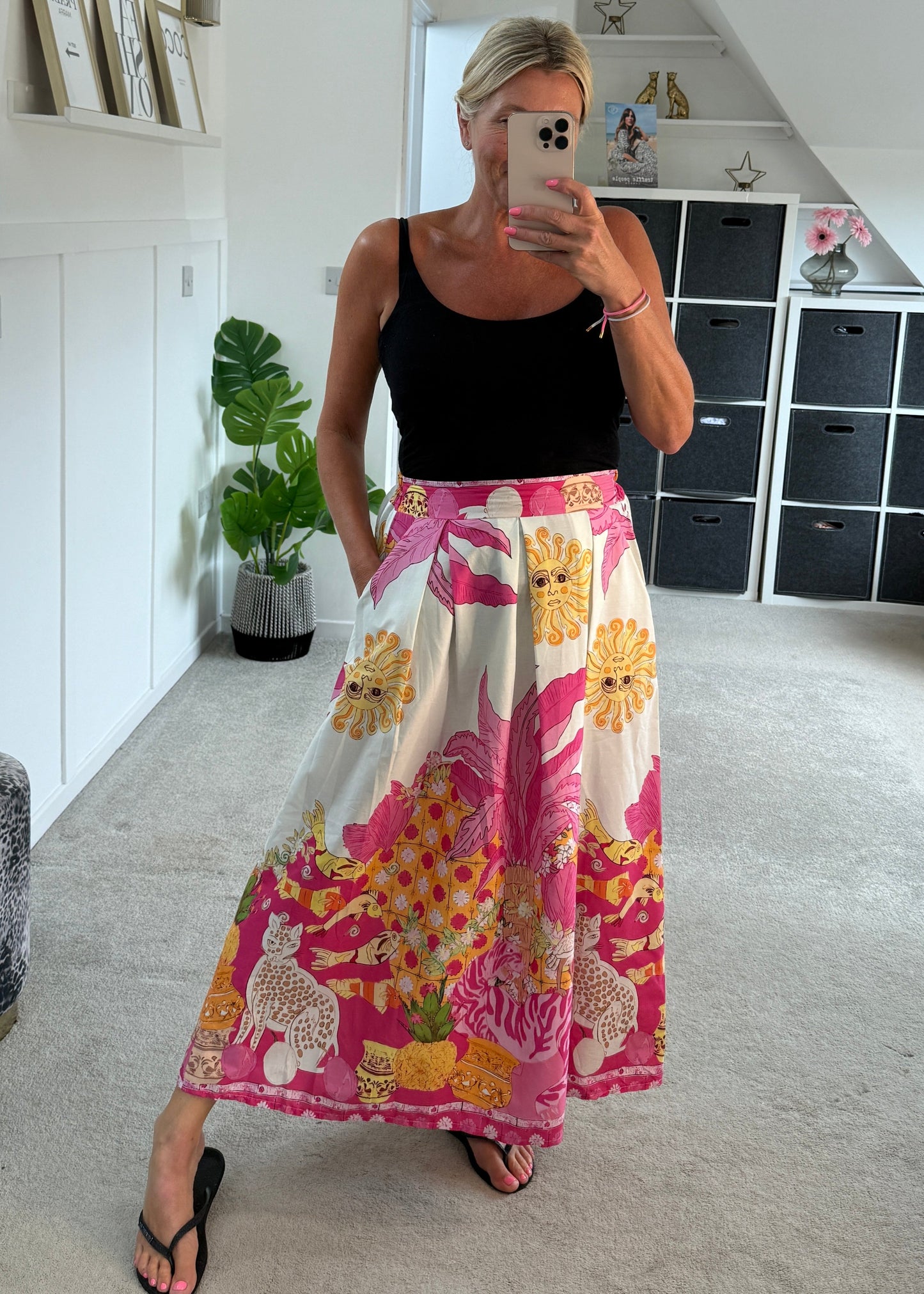 Cobalt Celestial Print Summer Skirt