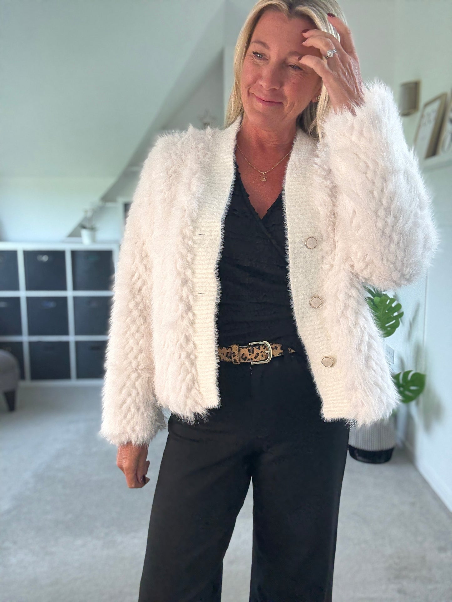 Faux Fur Cardigan