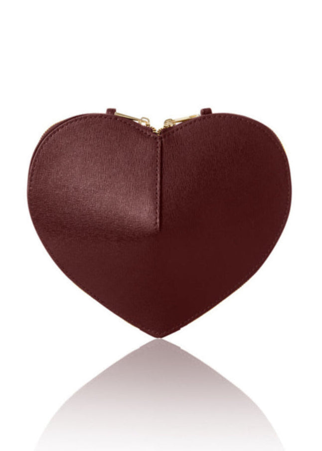 Gold Leather Heart Bag