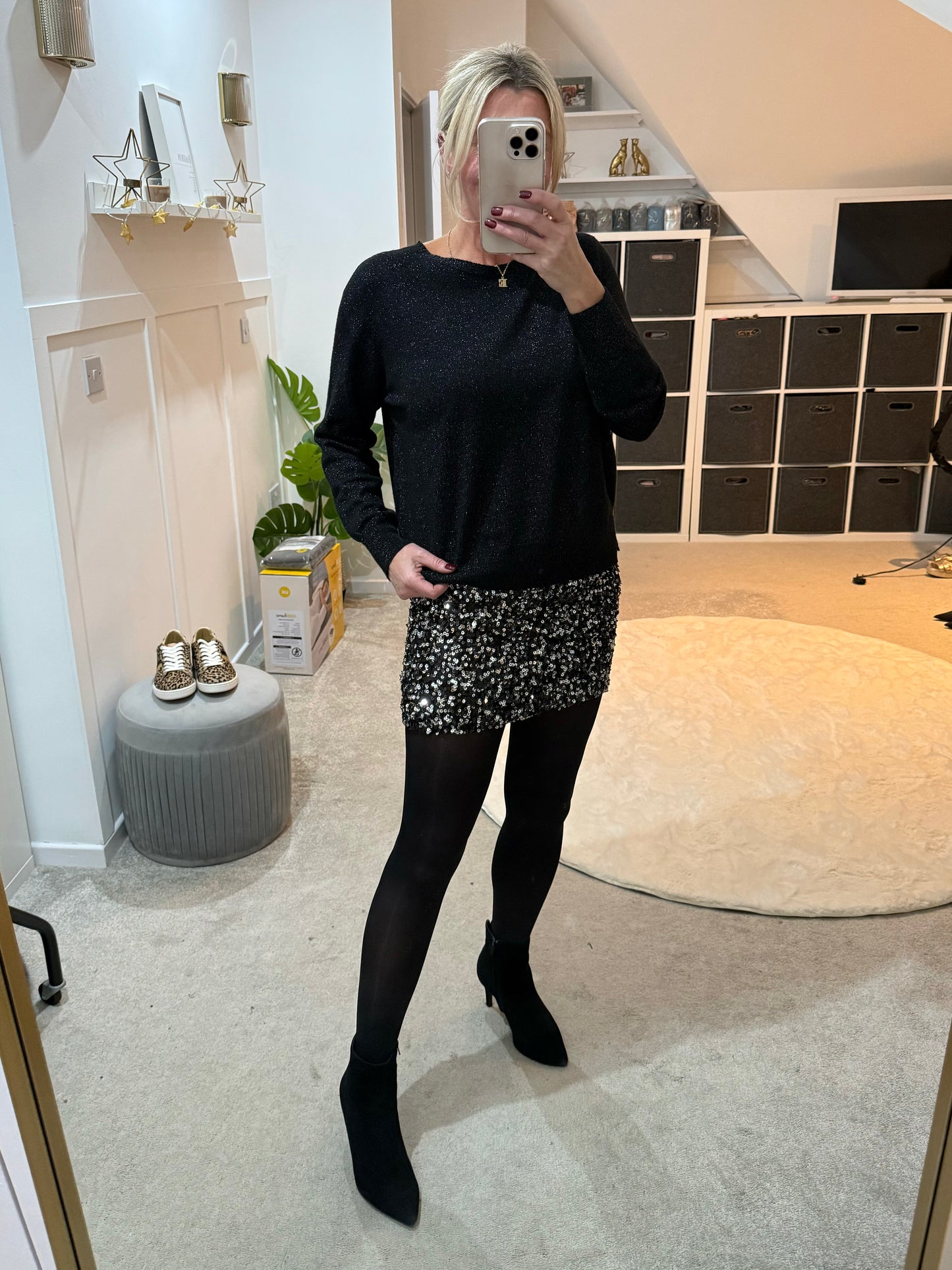Black Glitter Jumper