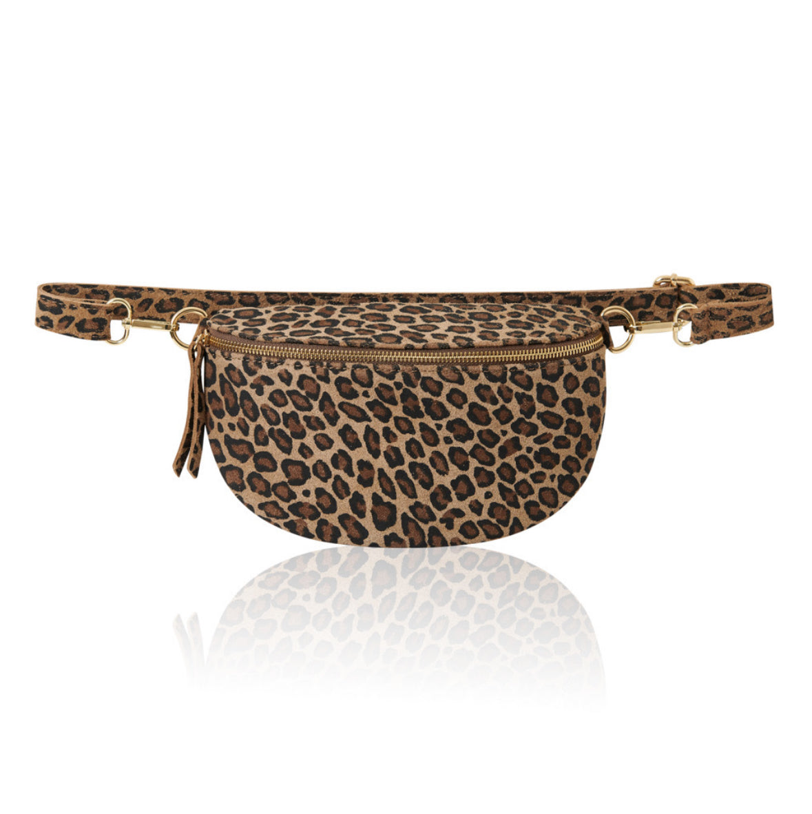 Light Taupe Leopard LARGE Leather Bum Bag