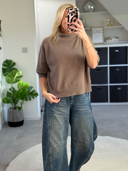 Latte Turtleneck 3/4 Sleeve Jumper