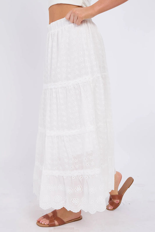 Broderie Anglaise Cotton Skirt