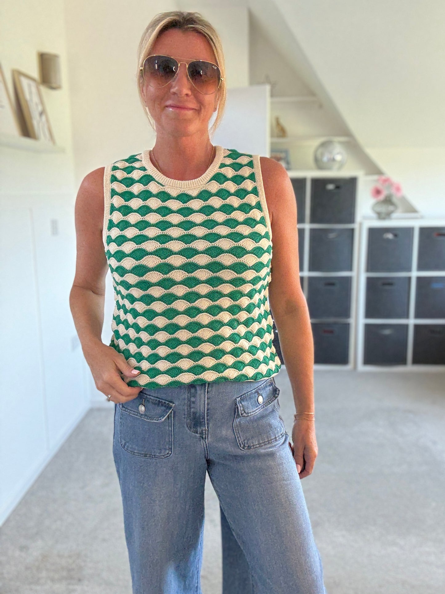 Carry Stone/Green Tank Top