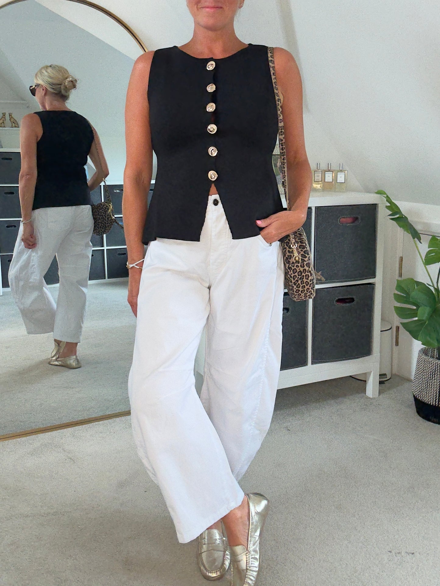 Black Waistcoat with Gold Buttons