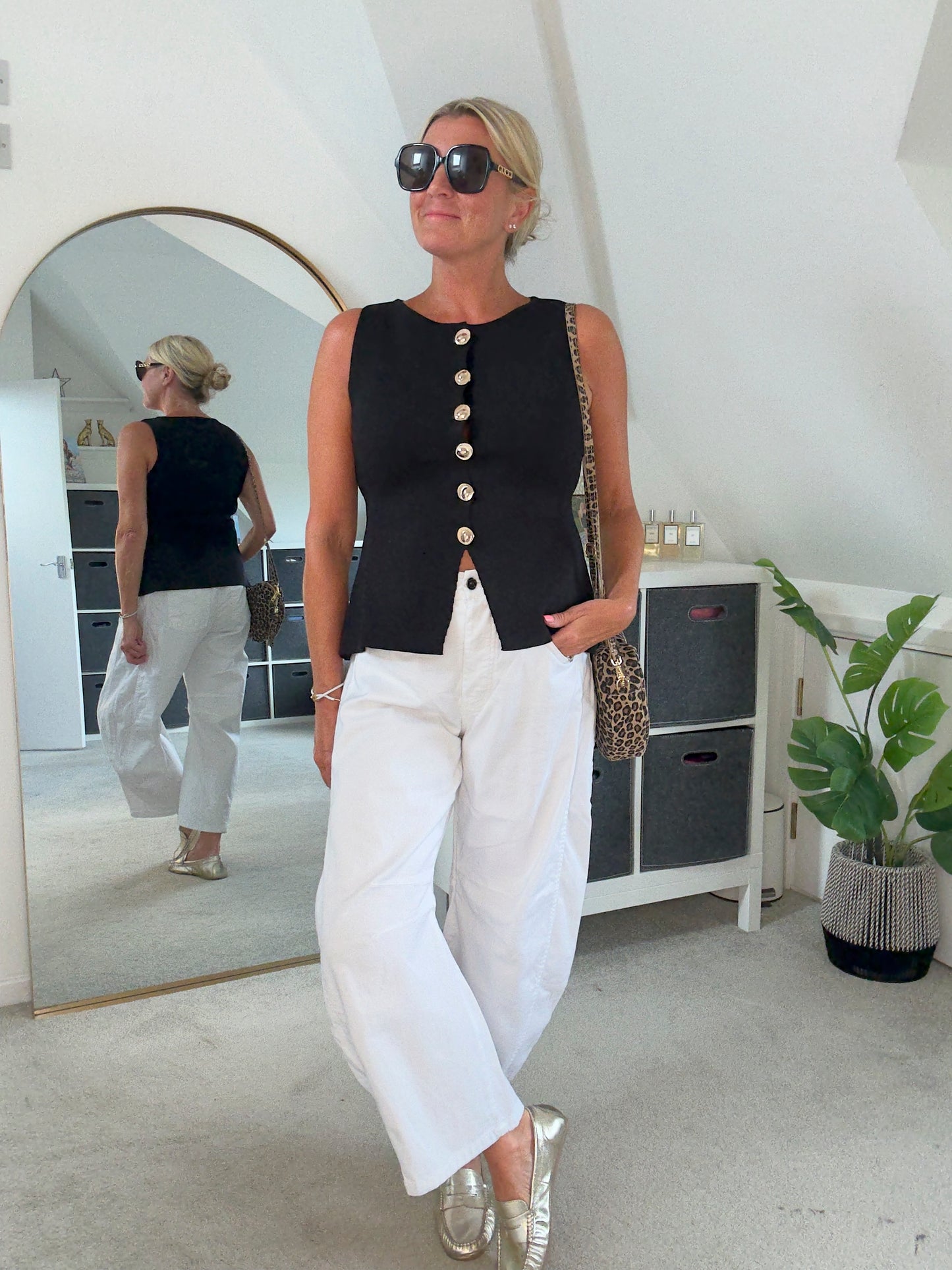 Black Waistcoat with Gold Buttons